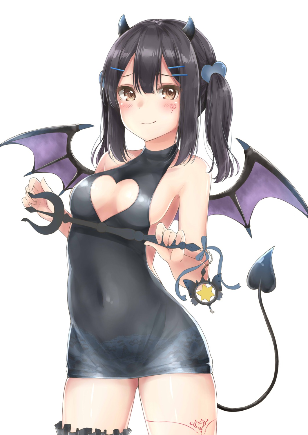 cleavage, devil, dress, fate/kaleid_liner_prisma_illya, fate/stay_night, garter, horns, magical_sapphire