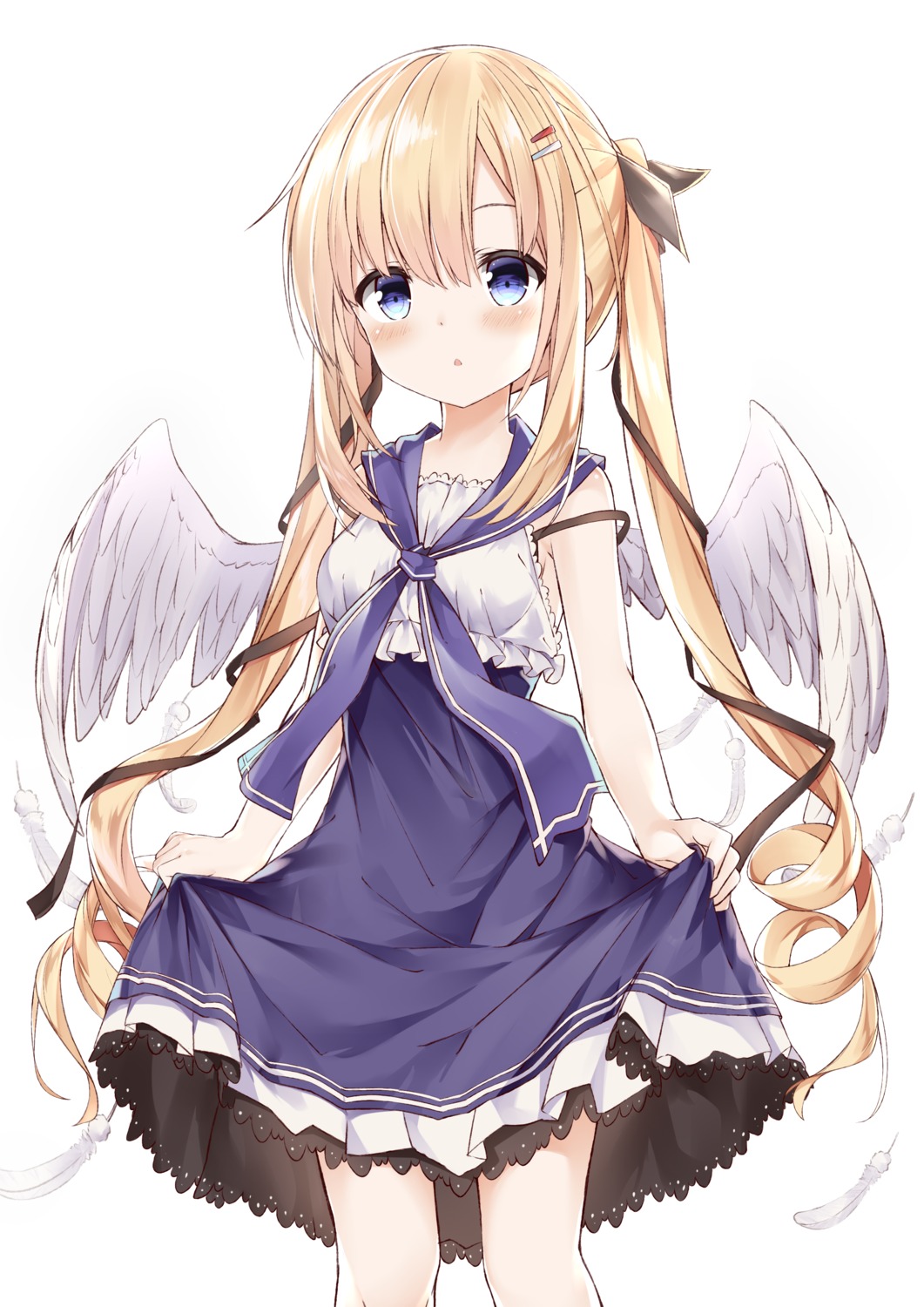 dress, fuyuki030, skirt_lift, wings