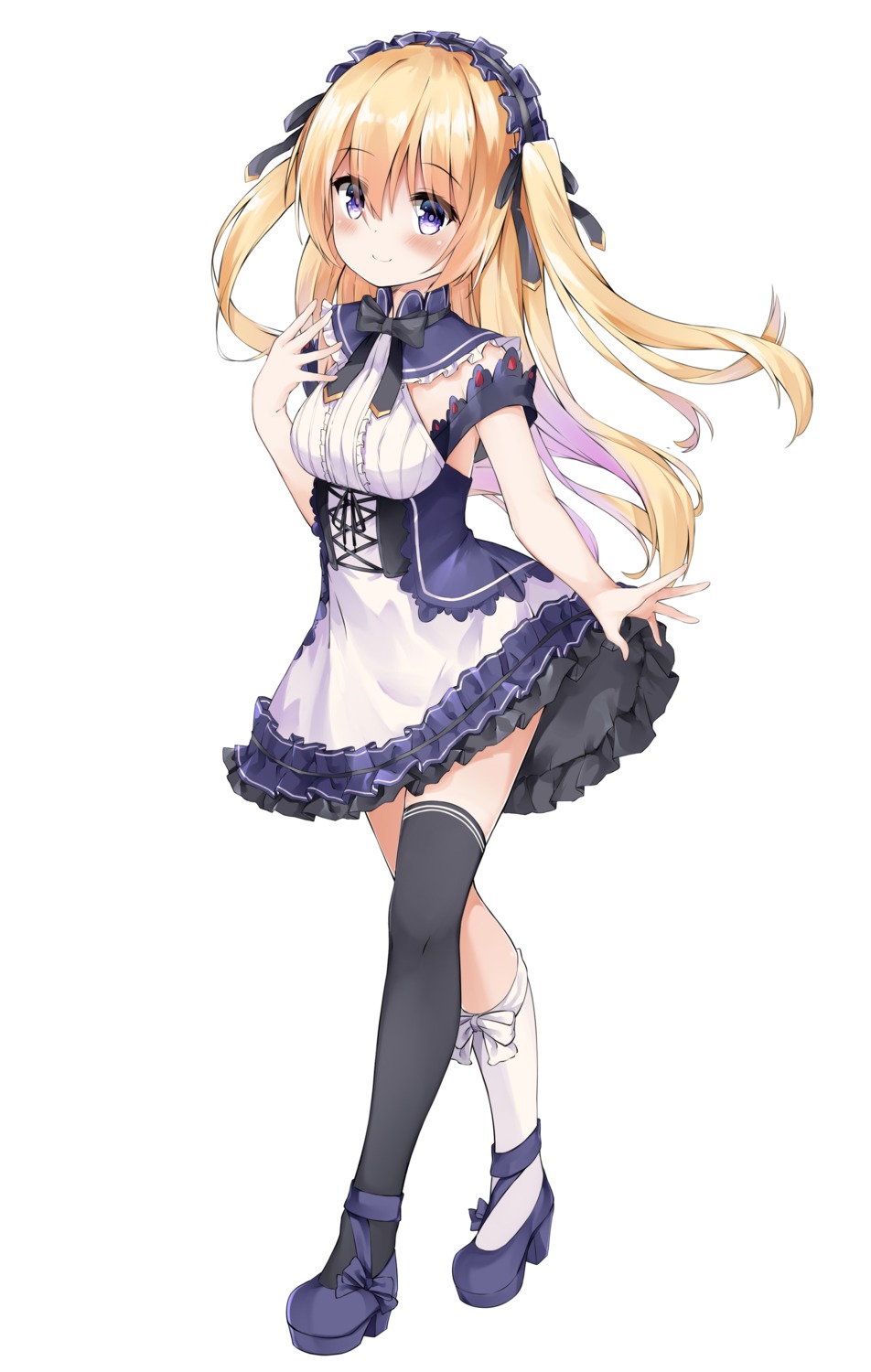 fuyuki030, gothic_lolita, heels, lolita_fashion, skirt_lift, thighhighs