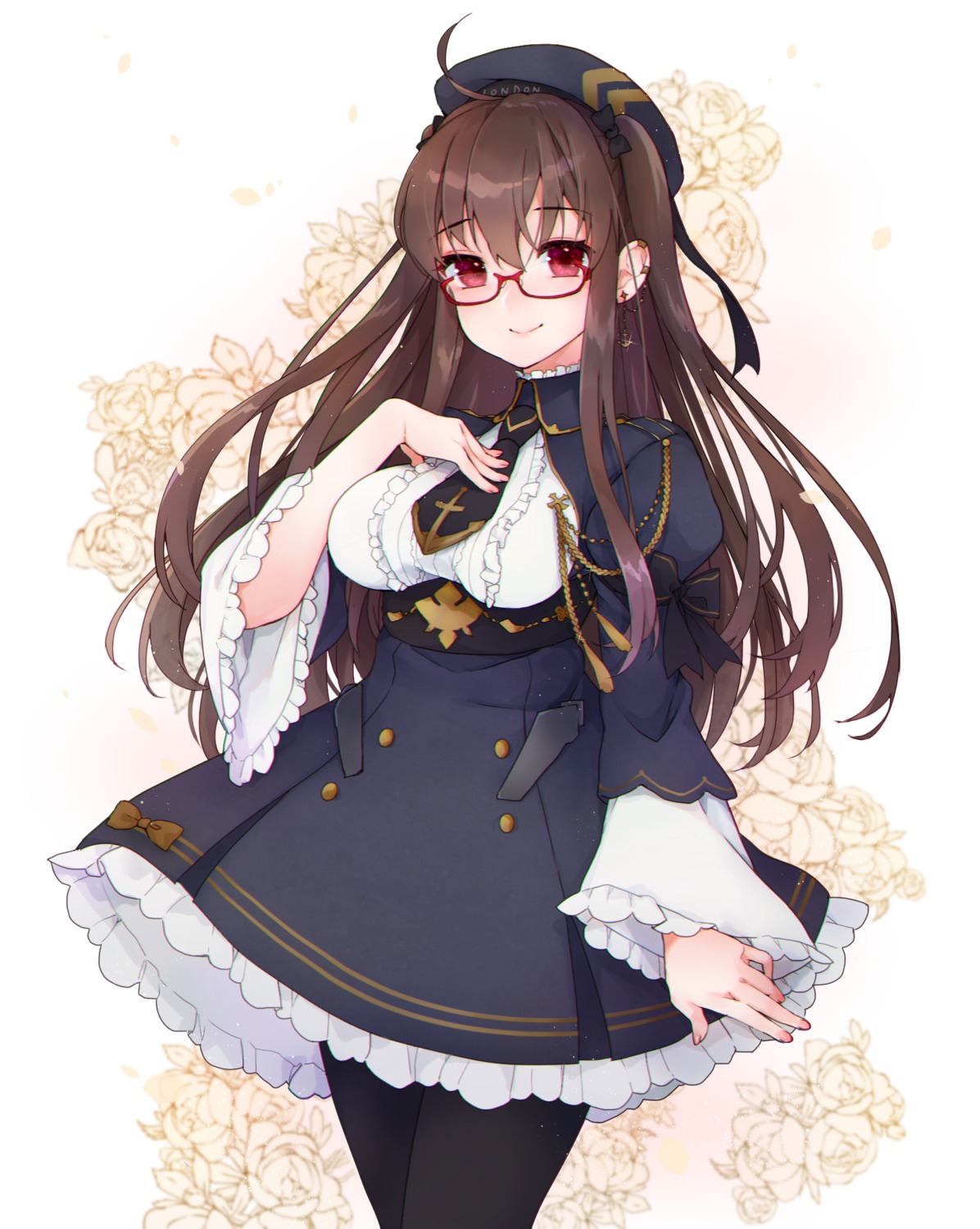 azur_lane, london_(azur_lane), megane, pantyhose, shichijou_natori, skirt_lift