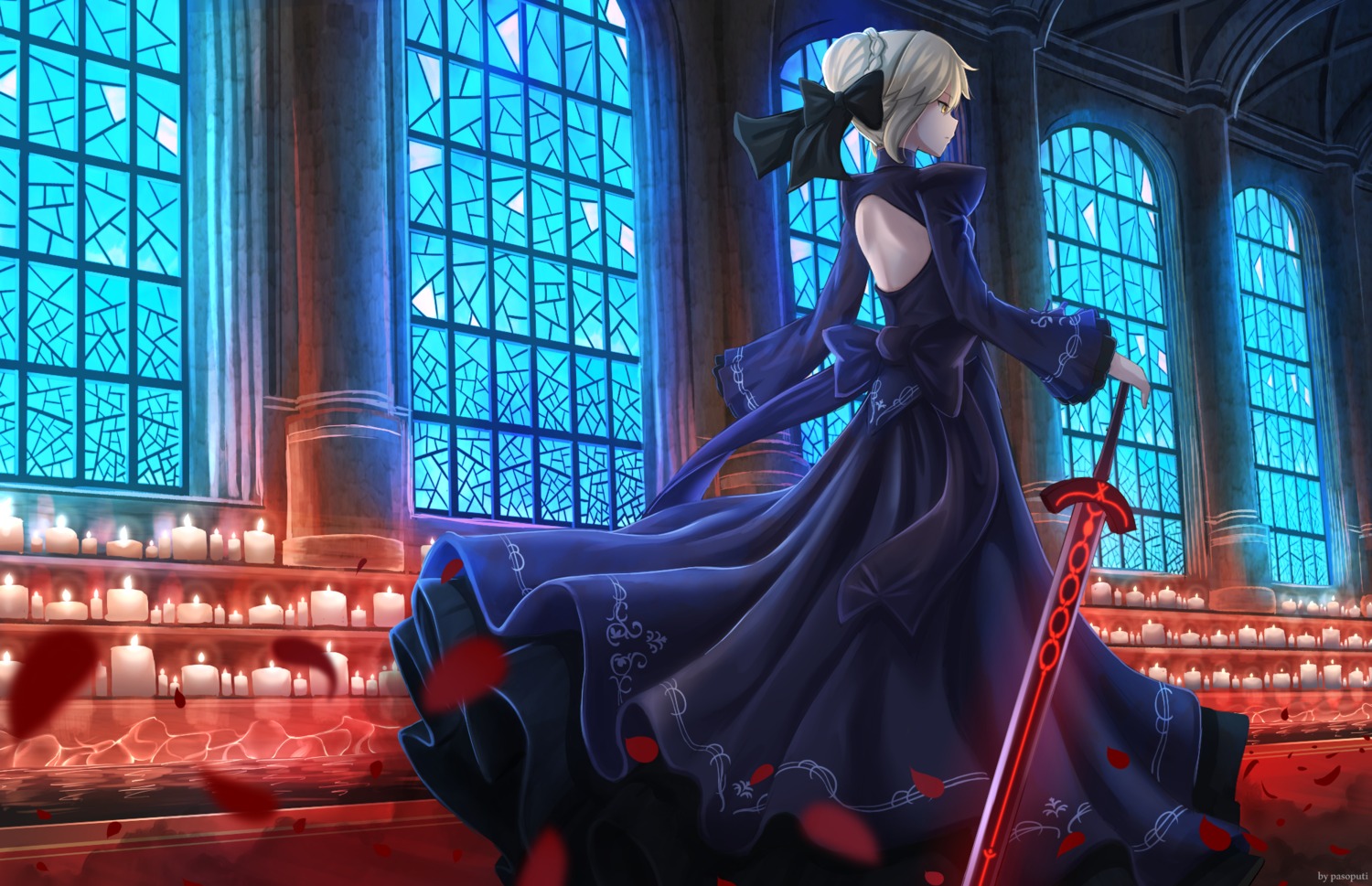 artoria_pendragon_(fate), artoria_pendragon_alter_(fate), dress, fate/stay_night, pasoputi, sword