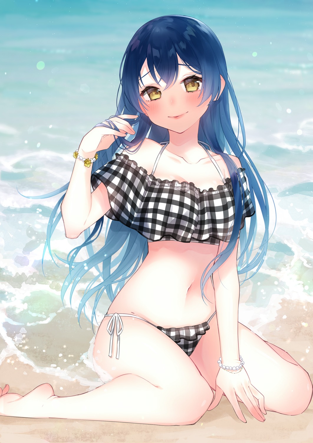 bikini, chiyomaru, cleavage, love_live!, love_live!_(series), sonoda_umi, swimsuits, wet