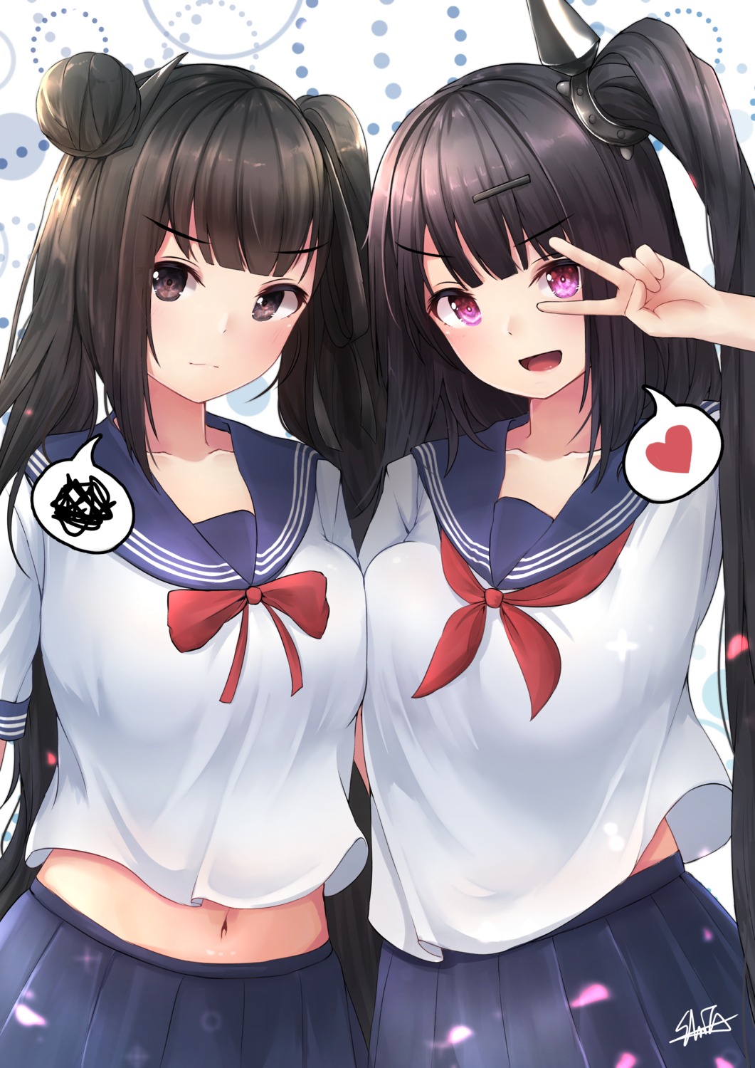 architect_(girls_frontline), girls_frontline, hiromaster_sinta_jh, ouroboros_(girls_frontline), seifuku, symmetrical_docking