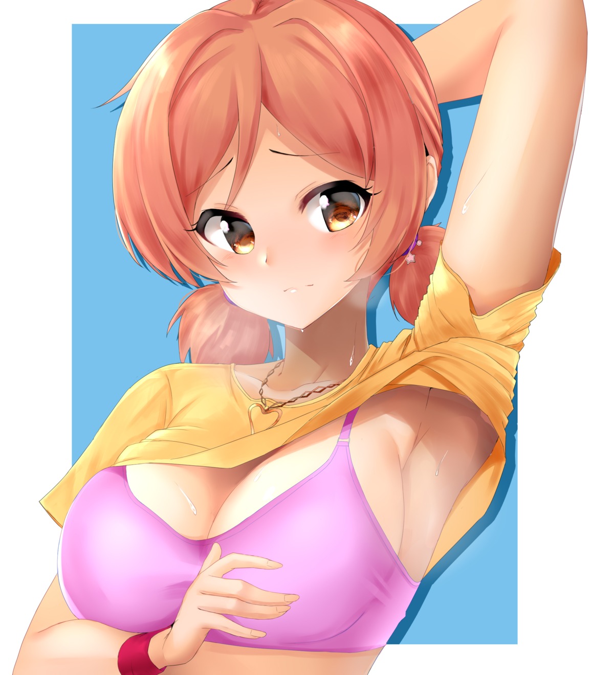 bikini_top, breast_hold, cleavage, komatsu_ibuki, kon5283, shirt_lift, swimsuits, the_idolm@ster