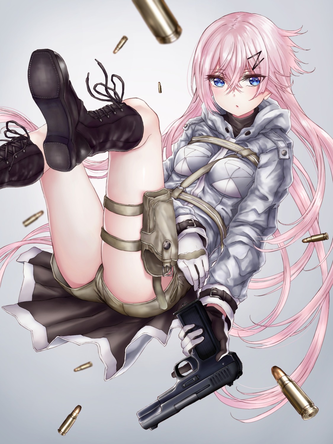 garter, gun, hikari_(komitiookami), sweater