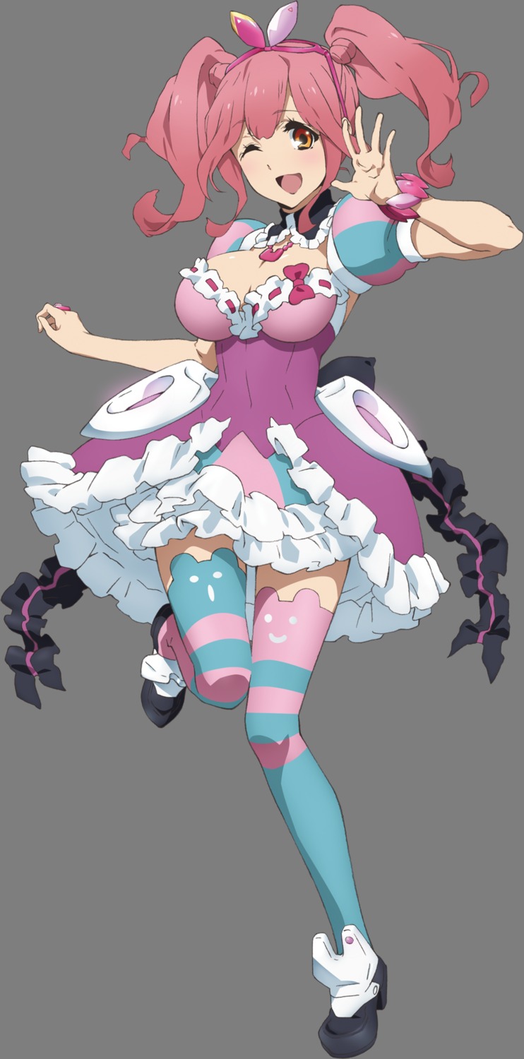 cleavage, heels, macross_delta, makina_nakajima, tagme, thighhighs, transparent_png