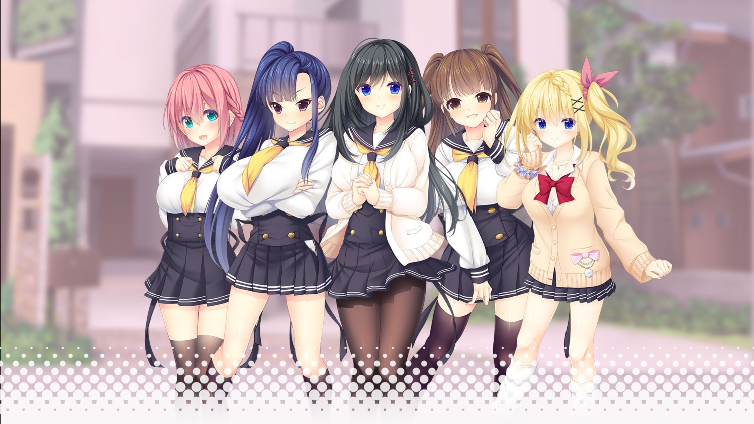 218, breast_hold, cleavage, go-1, nakayoshi_kazoku_nara_kiss_mo_nakadashi_mo_touzen_dayo_ne!, nogi_takayoshi, open_shirt, pantyhose