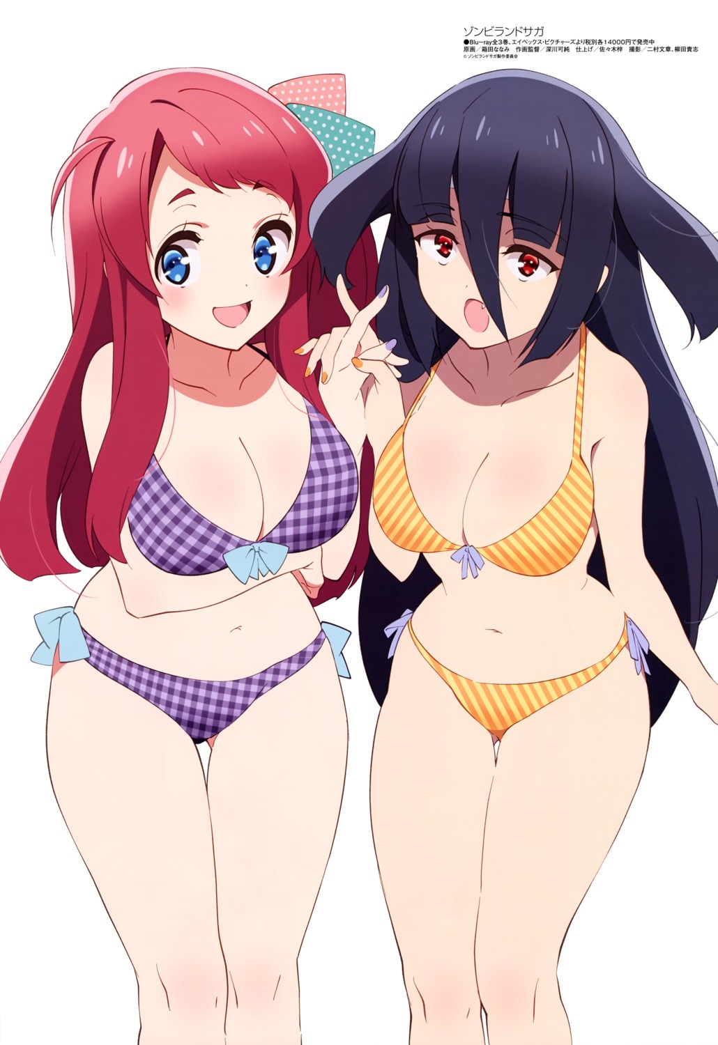 bikini, breast_hold, cleavage, hakoda_nanami, minamoto_sakura, swimsuits, yamada_tae, zombieland_saga