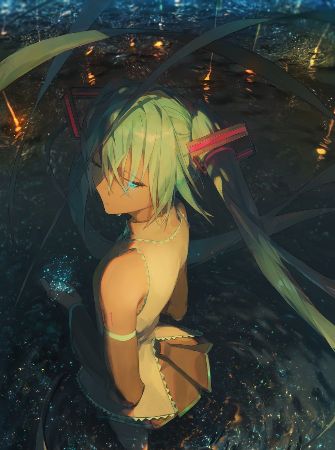 agyou_sonokou_l, hatsune_miku, tattoo, thighhighs, vocaloid