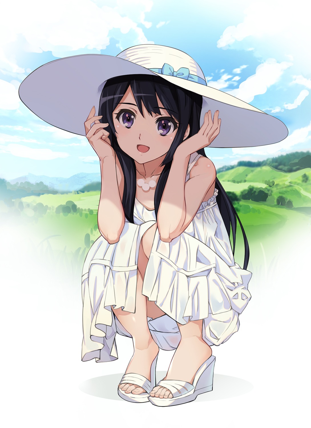 dress, heels, hibike!_euphonium, kousaka_reina, nyoronyoro, summer_dress
