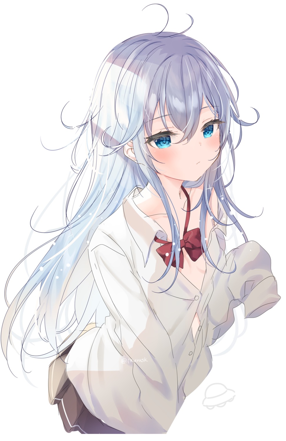 denpa_onna_to_seishun_otoko, mafuyu_(chibi21), no_bra, open_shirt, seifuku, touwa_erio