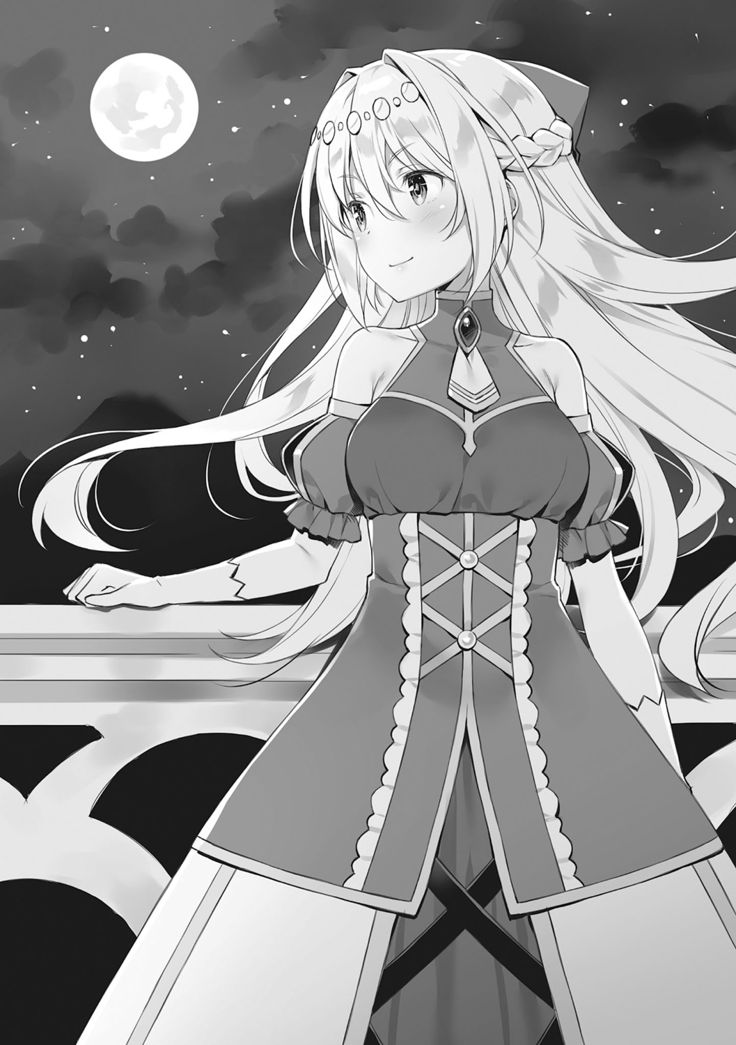 ano_orokamono_ni_mo_kyakkou_wo!, dress, kono_subarashii_sekai_ni_shukufuku_wo!, leonor, monochrome, yuuki_hagure