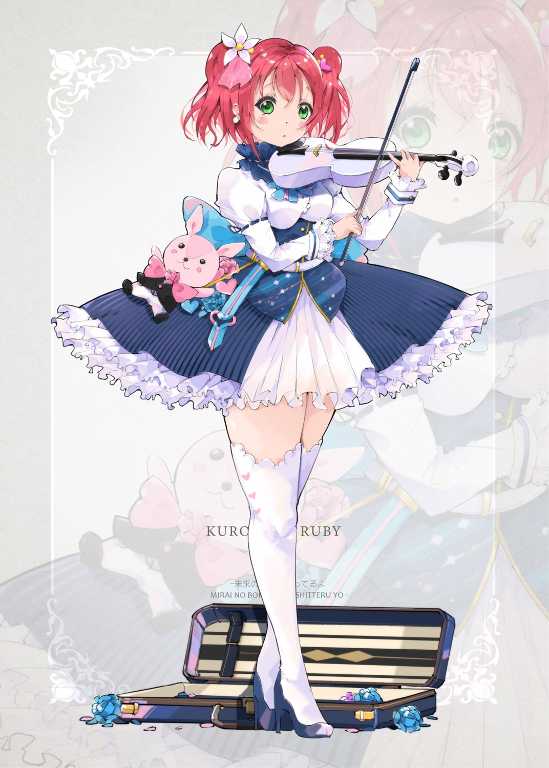 heels, kurosawa_ruby, love_live!_(series), love_live!_sunshine!!, qianqian, see_through, thighhighs
