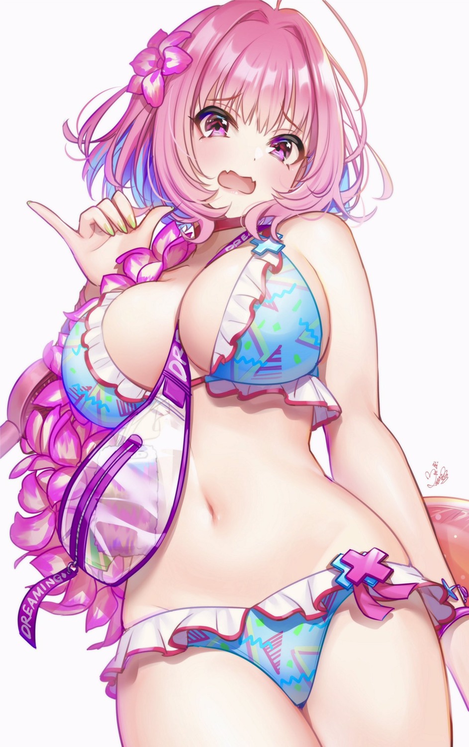bikini, cleavage, mairo, swimsuits, the_idolm@ster, the_idolm@ster_cinderella_girls, the_idolm@ster_cinderella_girls_starlight_stage, yumemi_riamu