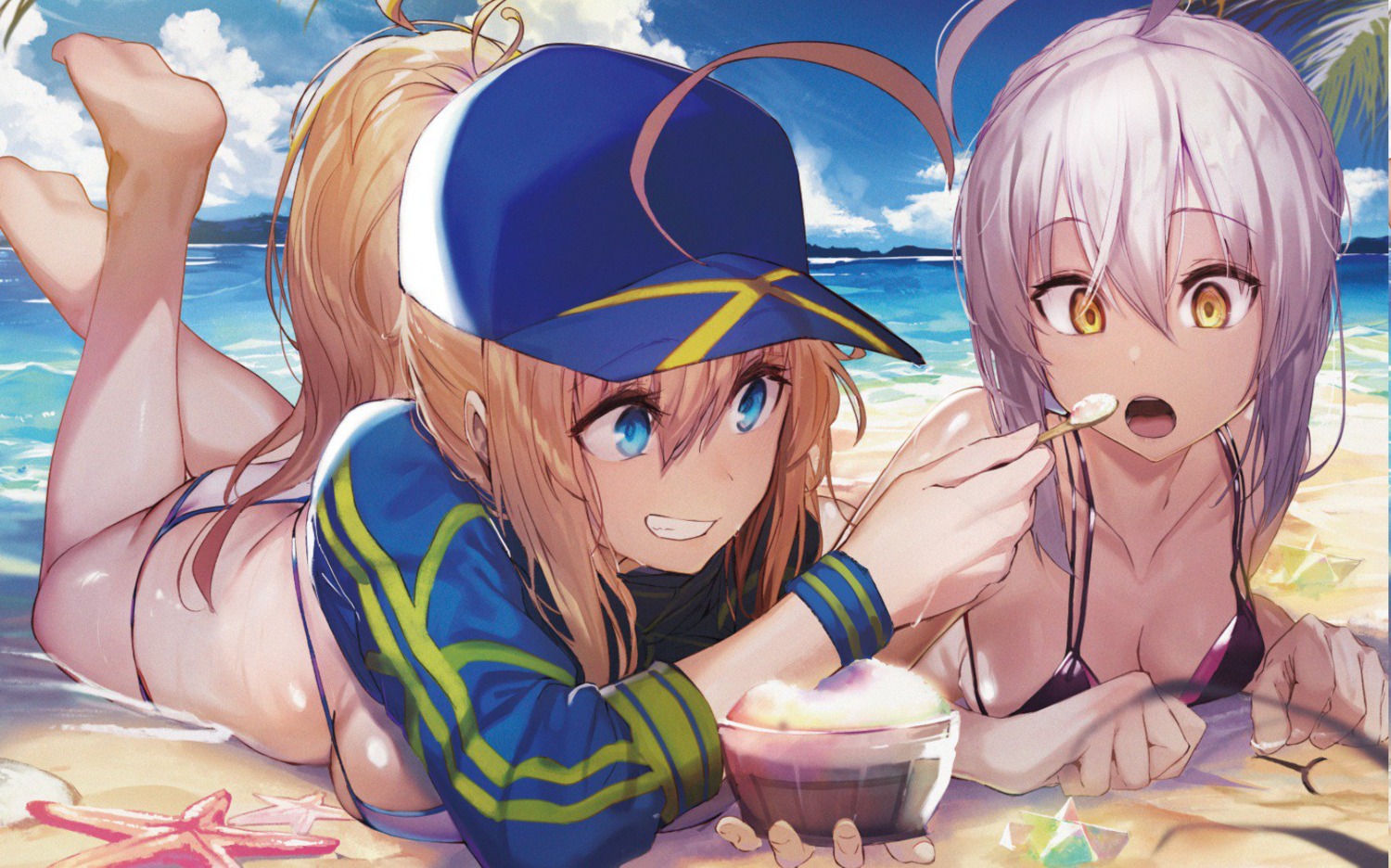 akieda, bikini, cleavage, fate/grand_order, heroine_x_alter, heroine_xx, swimsuits, wet