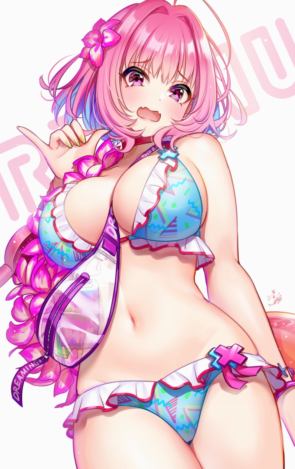bikini, cleavage, mairo, swimsuits, the_idolm@ster, the_idolm@ster_cinderella_girls, the_idolm@ster_cinderella_girls_starlight_stage, yumemi_riamu