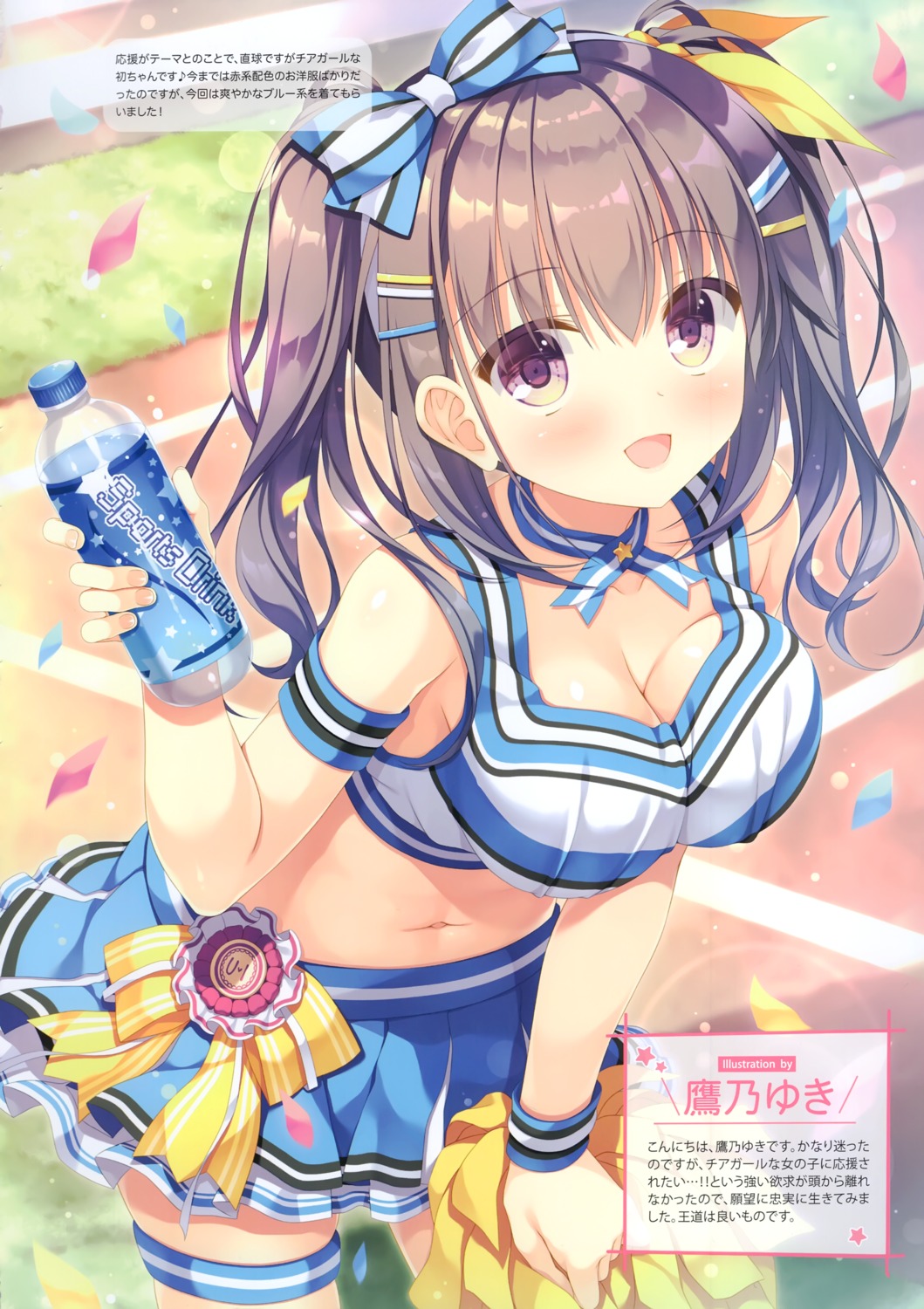 cheerleader, cleavage, garter, takano_yuki, ui_(takano_yuki)