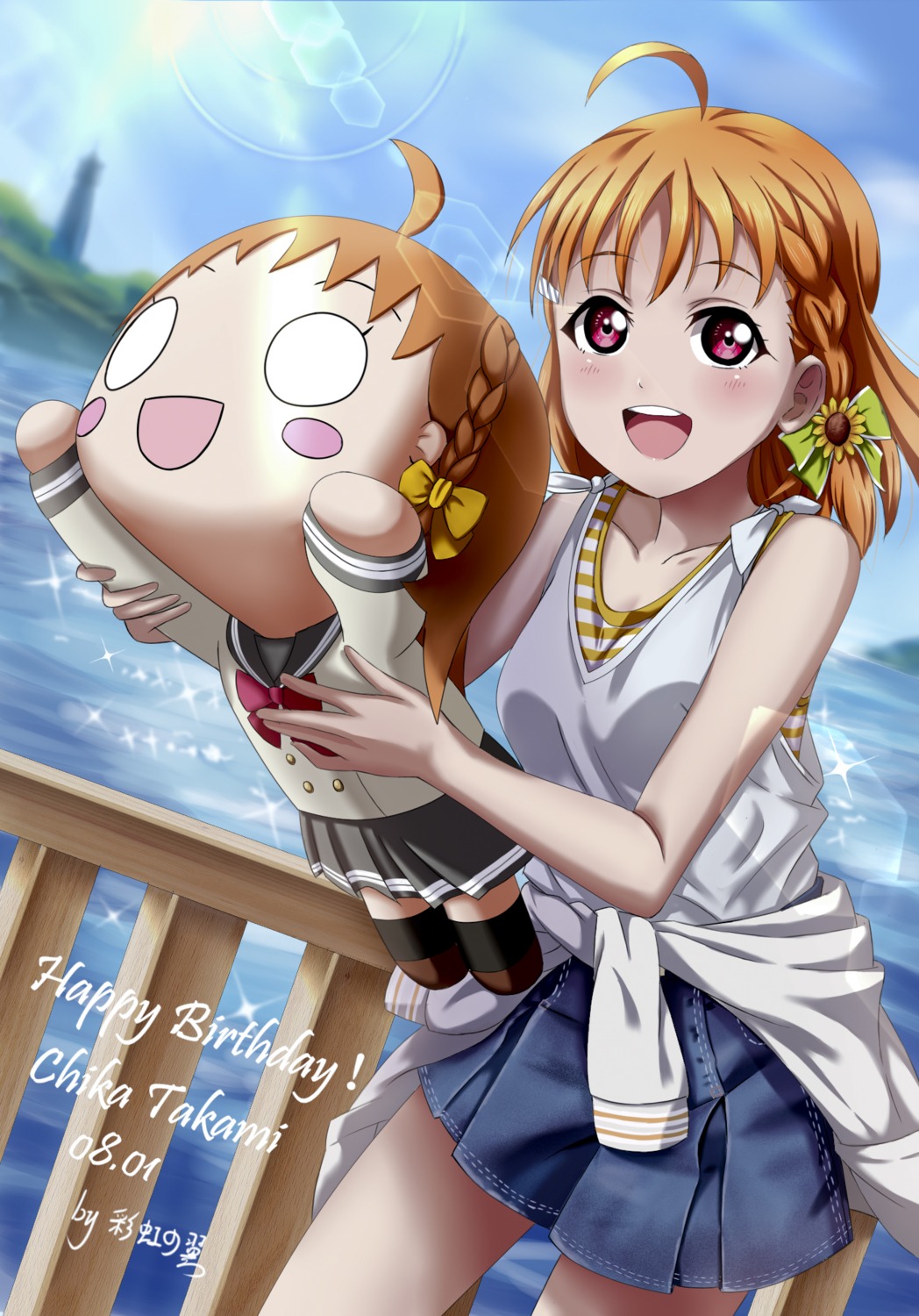 chibi, love_live!_(series), love_live!_sunshine!!, seifuku, takami_chika, xiaoxin041590
