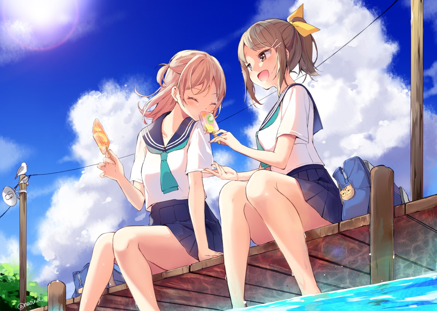 natsu_(natume0504), seifuku, wet