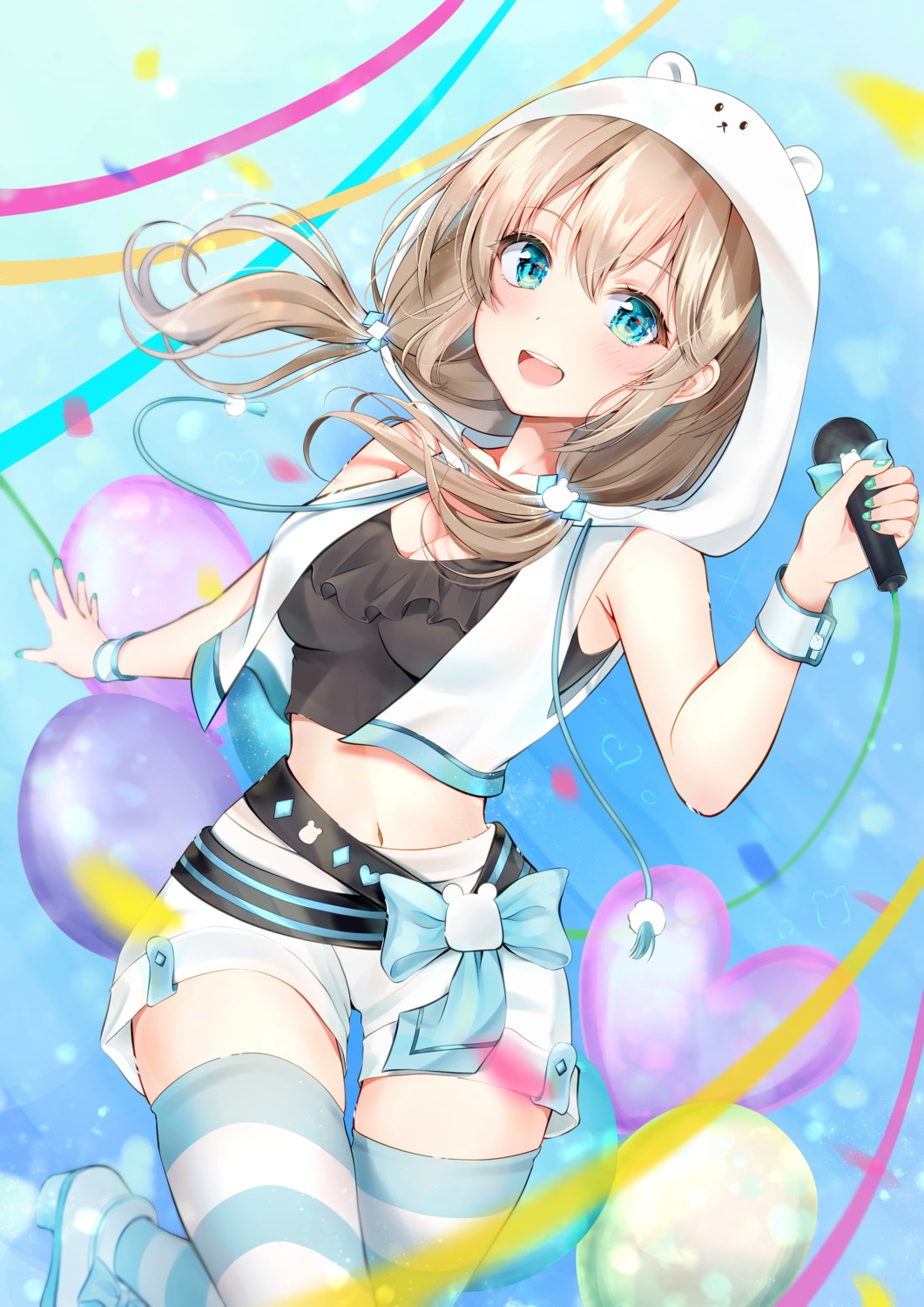 cleavage, liver_city, mashiro_kuma, mizukanayuki, thighhighs