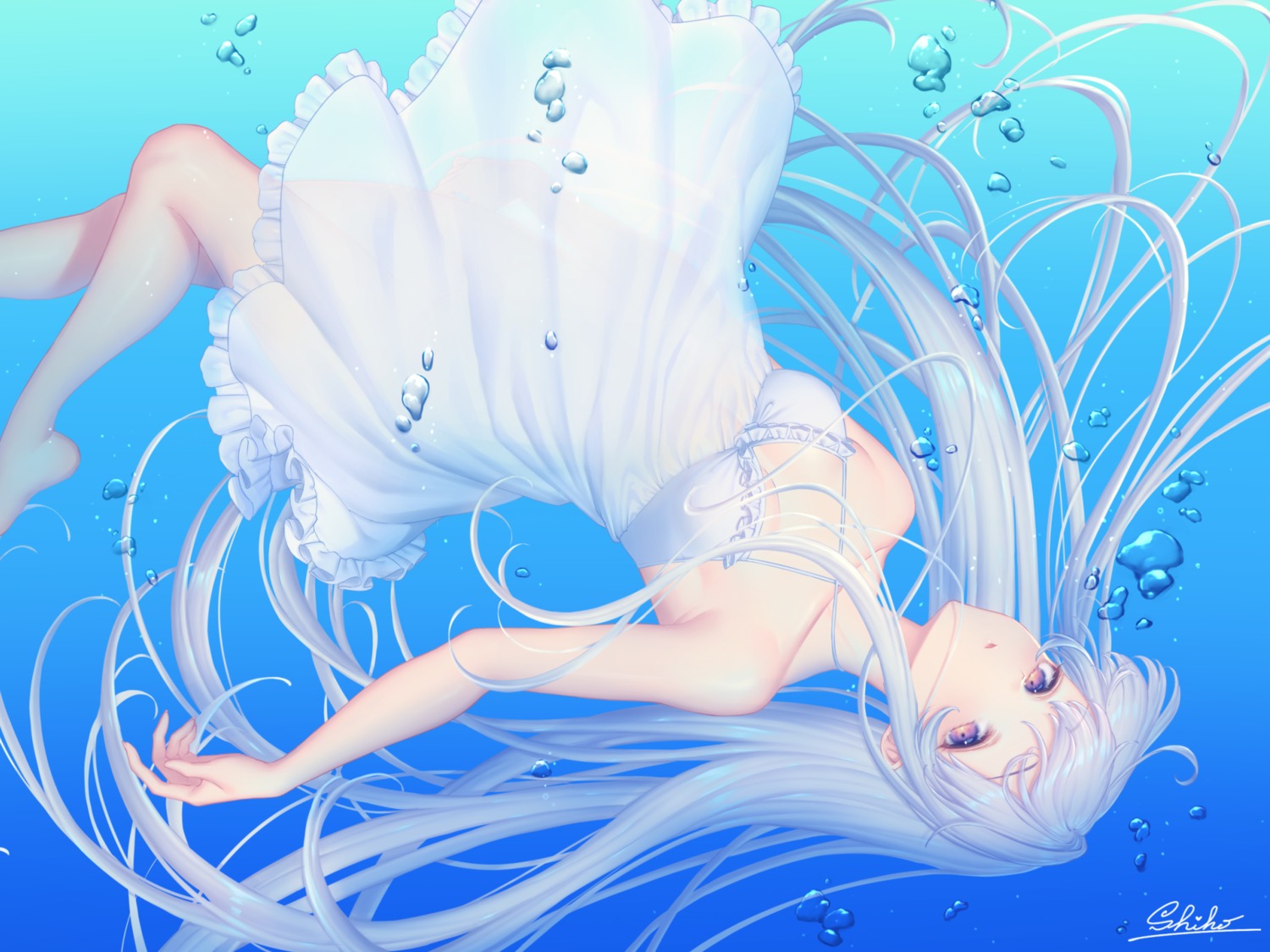 dress, sakura_shiho, see_through, skirt_lift, summer_dress