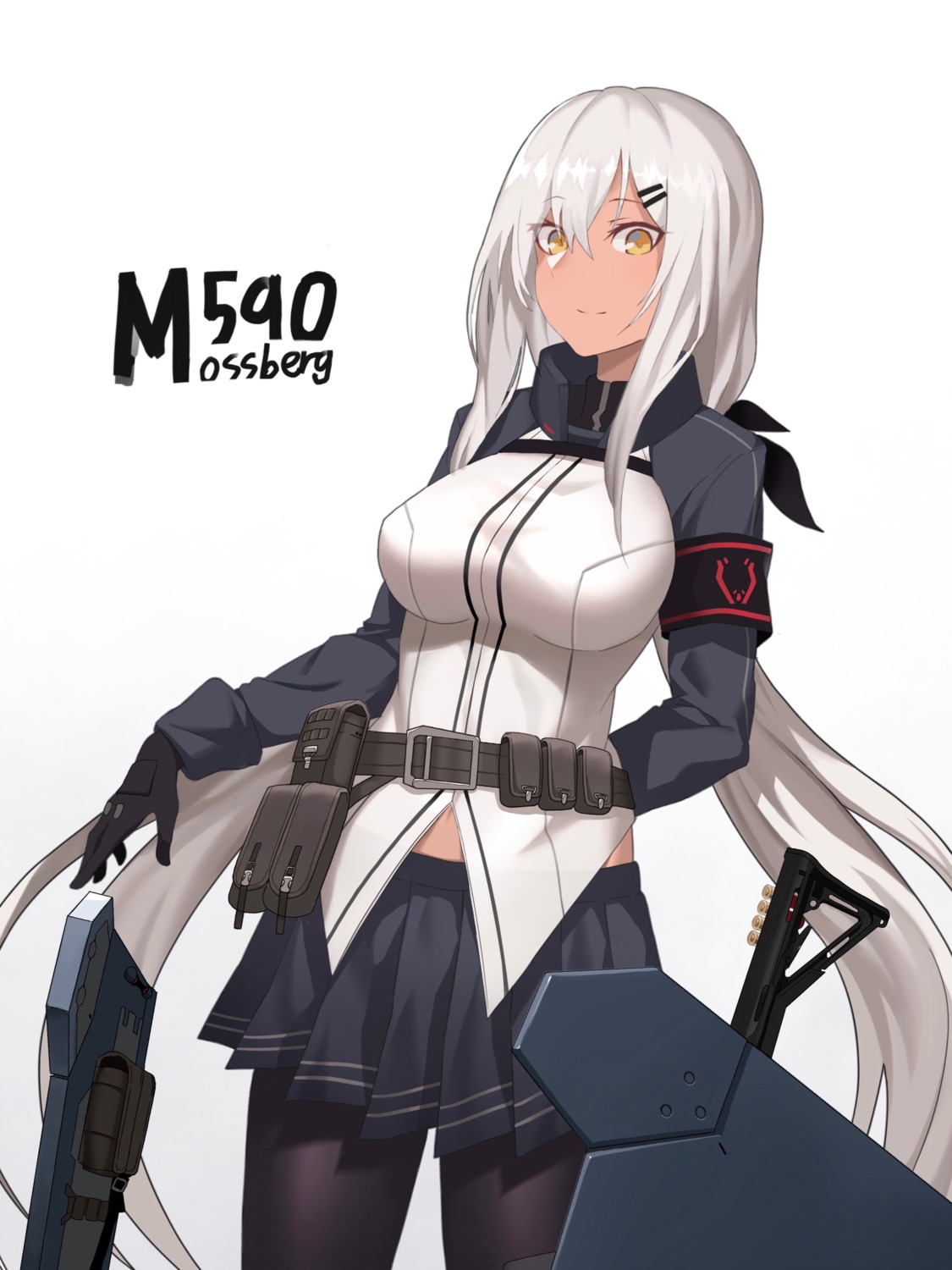 cero_(last2stage), girls_frontline, gun, mossberg_m590_(girls_frontline), pantyhose