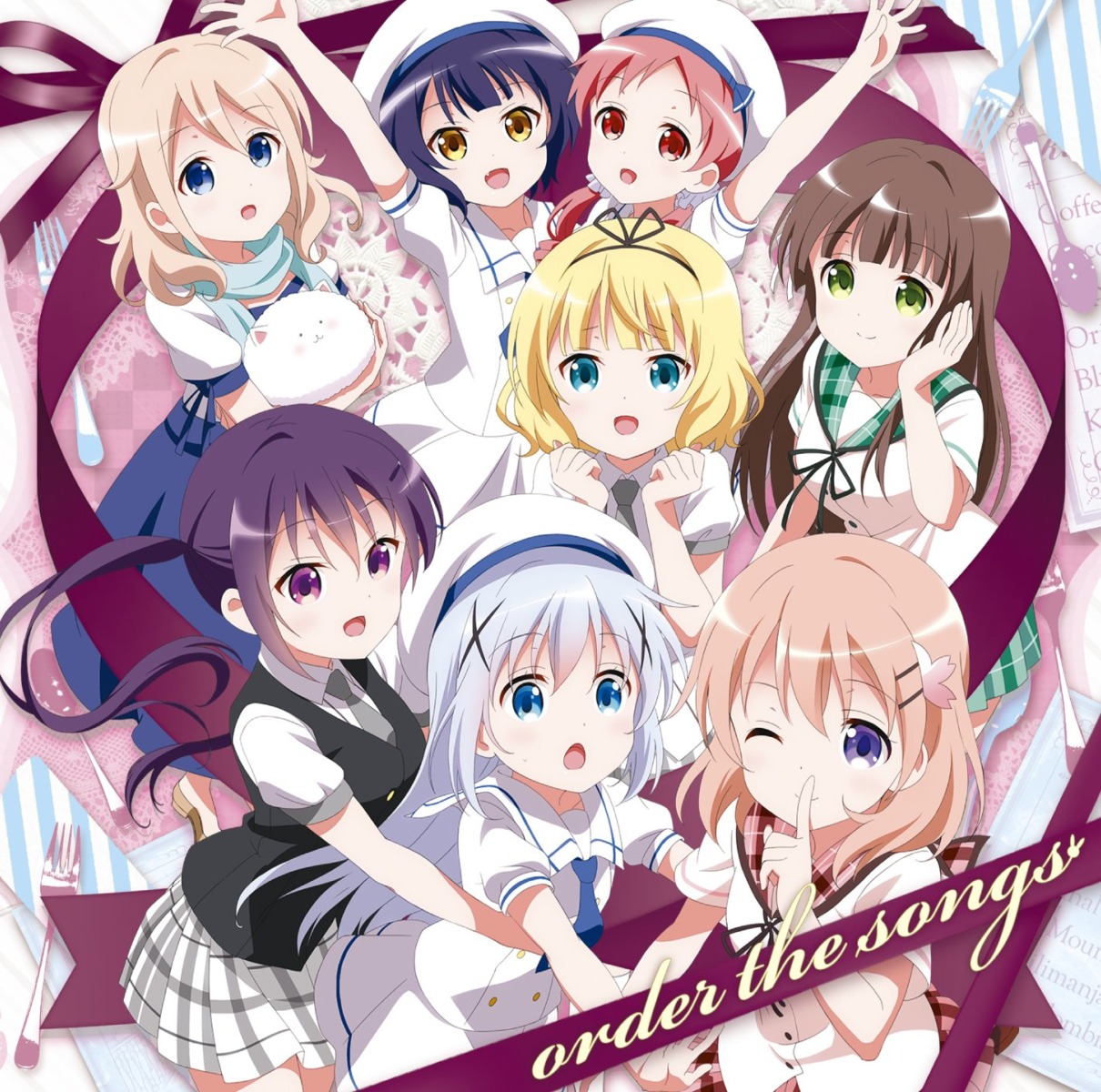 aoyama_midori, disc_cover, gochuumon_wa_usagi_desu_ka?, hoto_cocoa, jouga_maya, kafuu_chino, kirima_sharo, natsu_megumi
