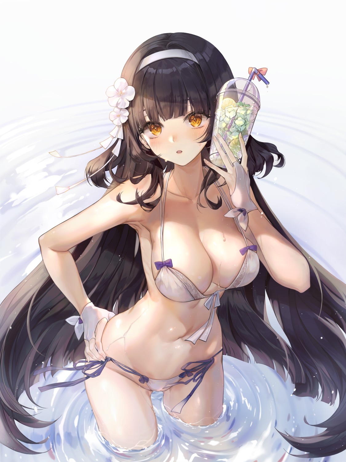 bikini, girls_frontline, minncn, qbz-95_(girls_frontline), swimsuits, wet