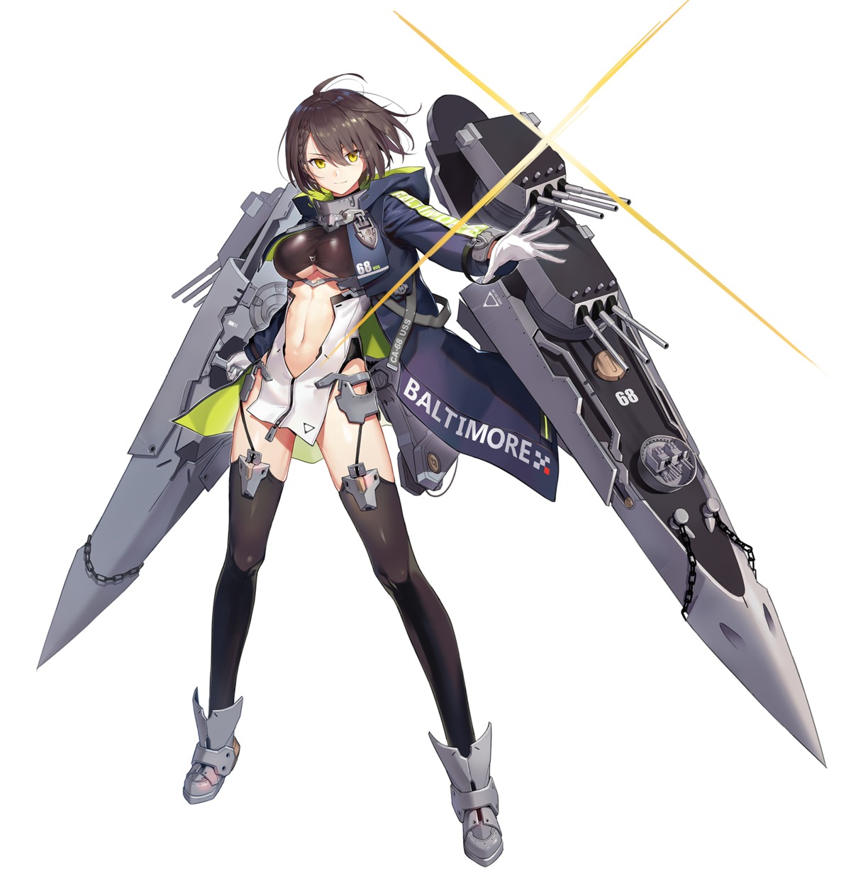 azur_lane, baltimore_(azur_lane), fightpower, stockings, thighhighs, underboob