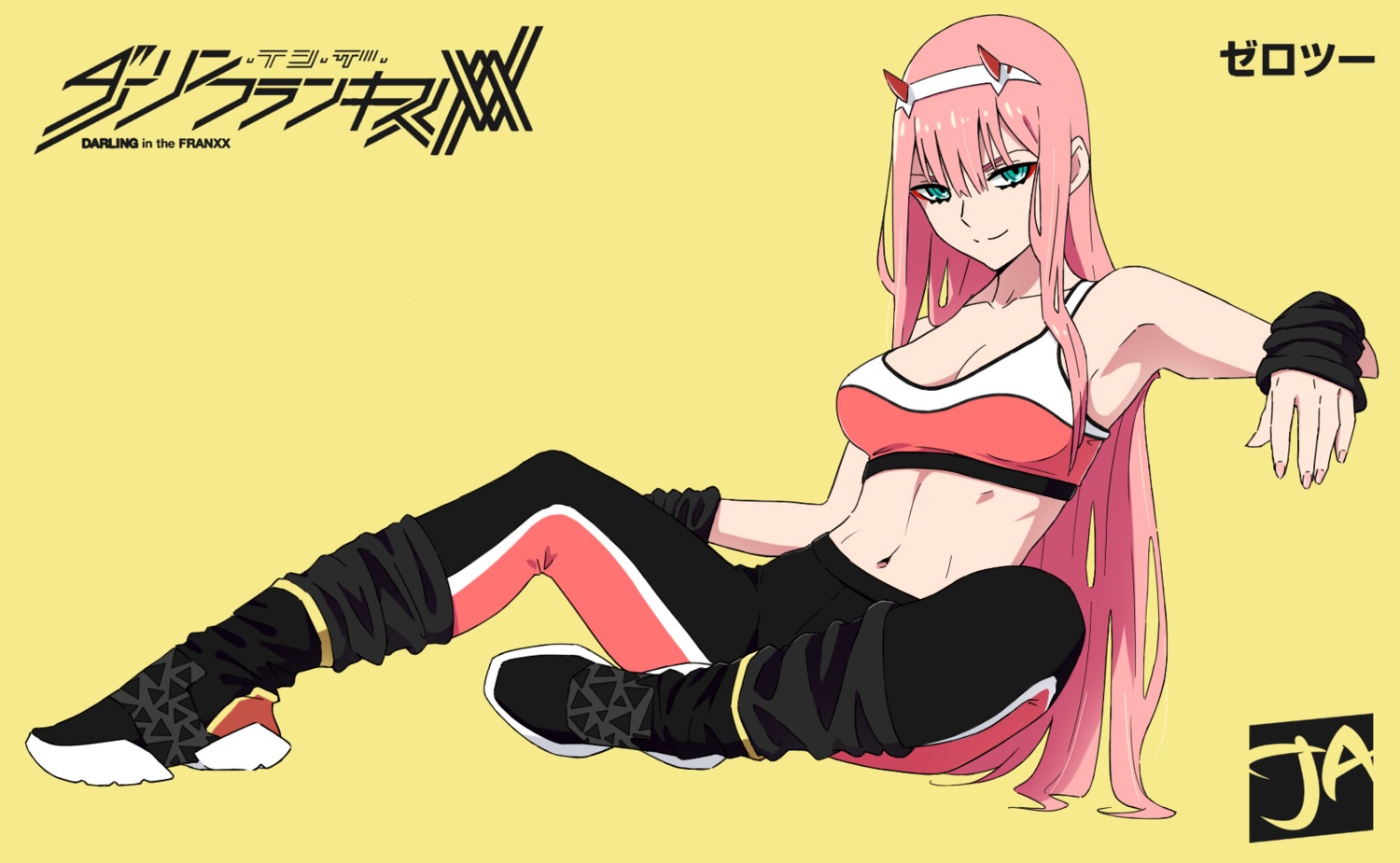 cleavage, darling_in_the_franxx, horns, j_adsen, zero_two_(darling_in_the_franxx)