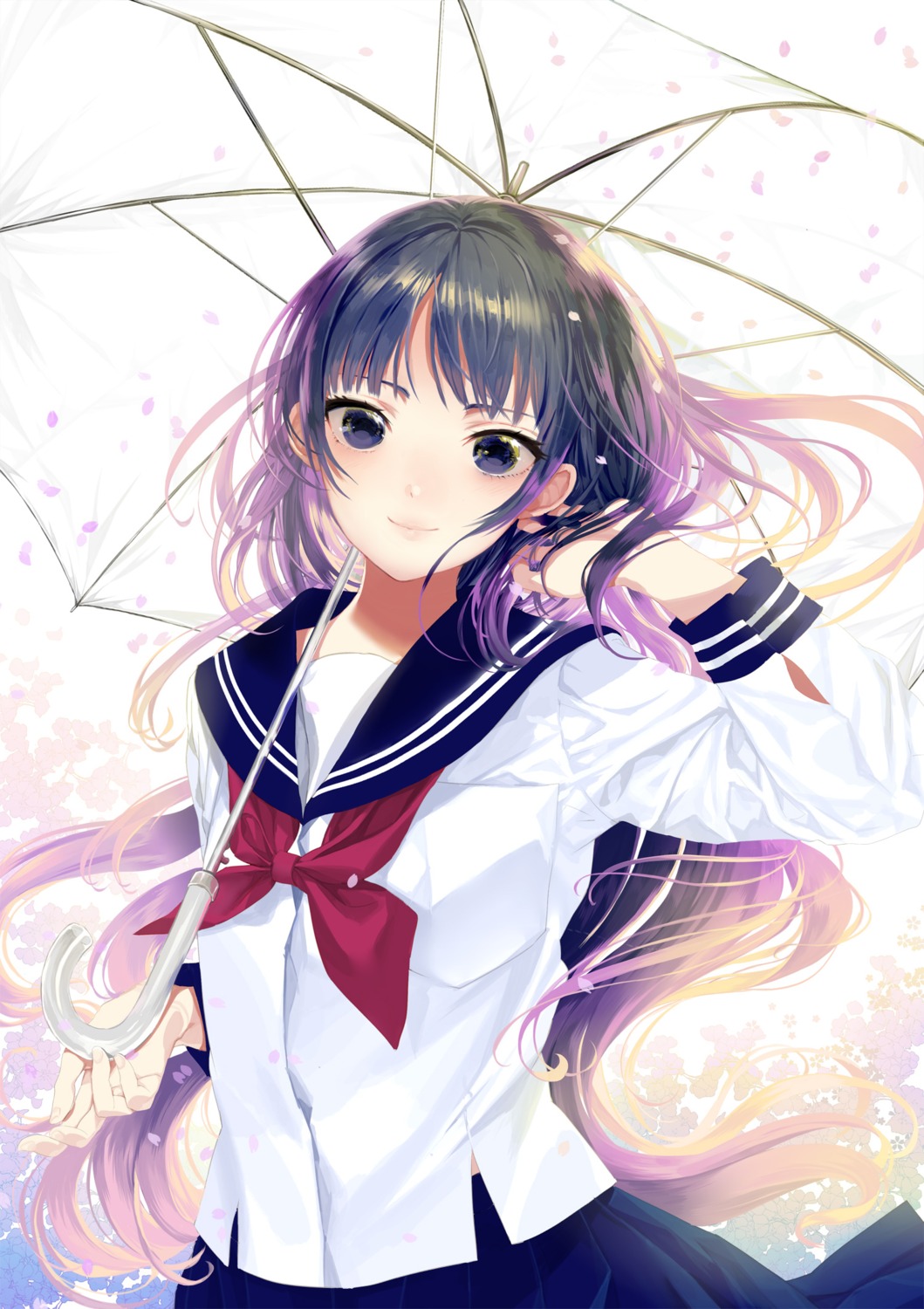 isaki_uta, seifuku, umbrella