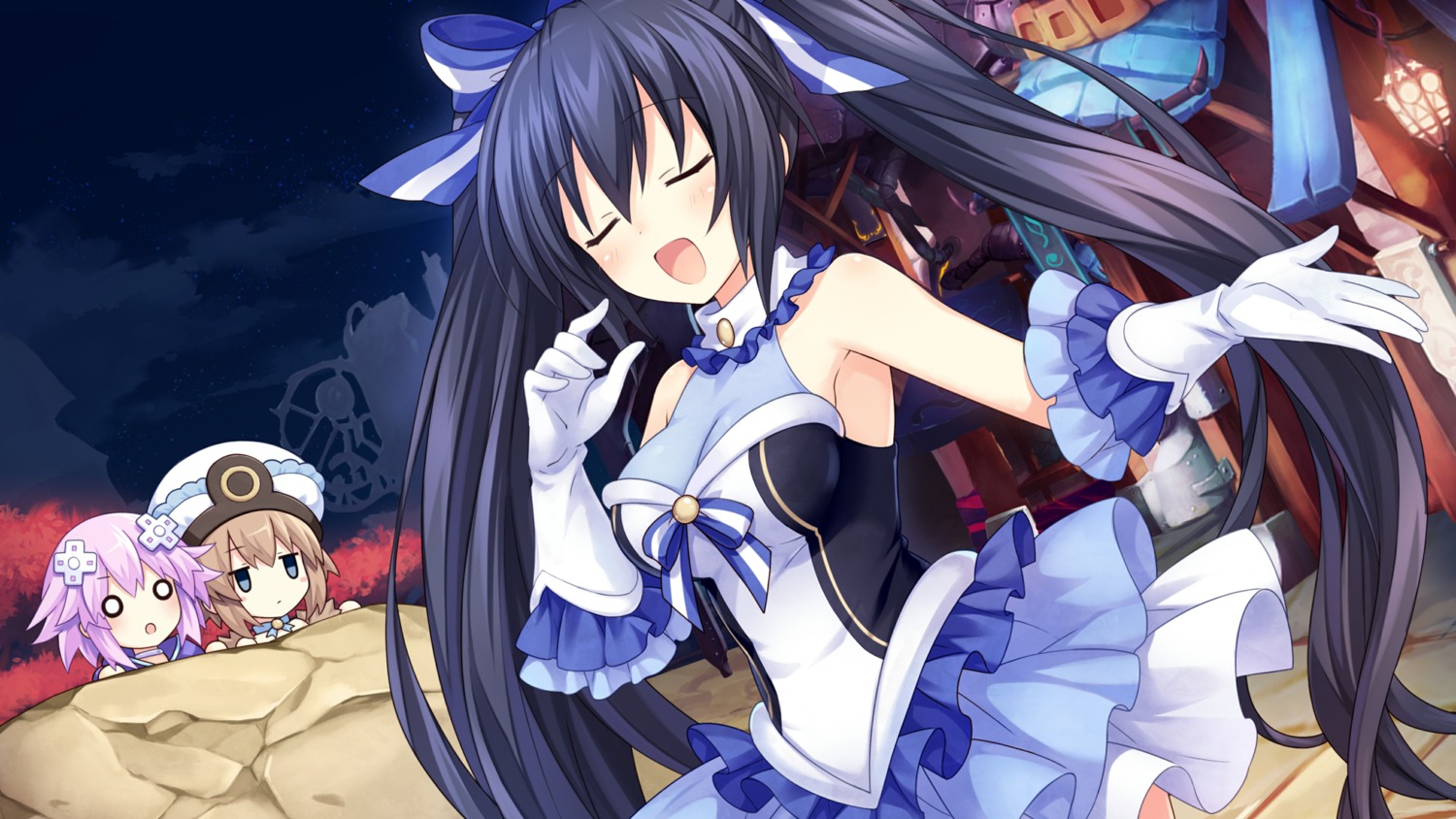 blanc, choujigen_game_neptune, dress, game_cg, neptune, noire, tsunako, yuusha_neptune_sekai_yo_uchuu_yo_katsumoku_seyo!!_ultimate_rpg_sengen!!