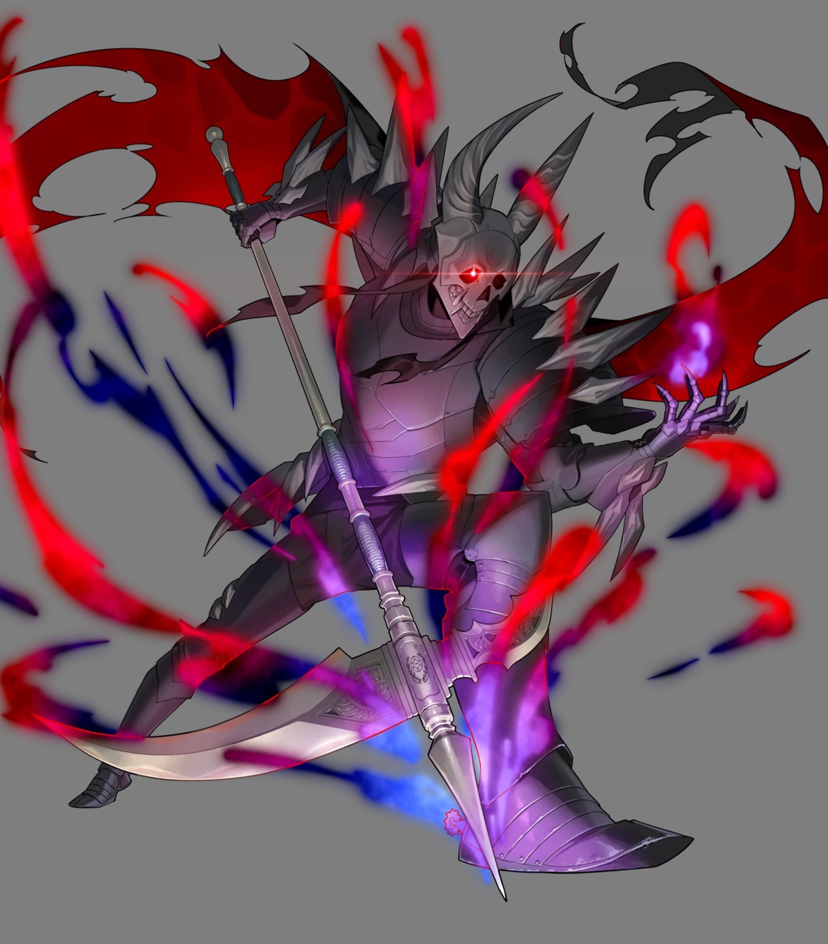 armor, death_knight, fire_emblem, fire_emblem_heroes, fire_emblem_three_houses, horns, nintendo, transparent_png, weapon, yamao_(intelligent_systems)