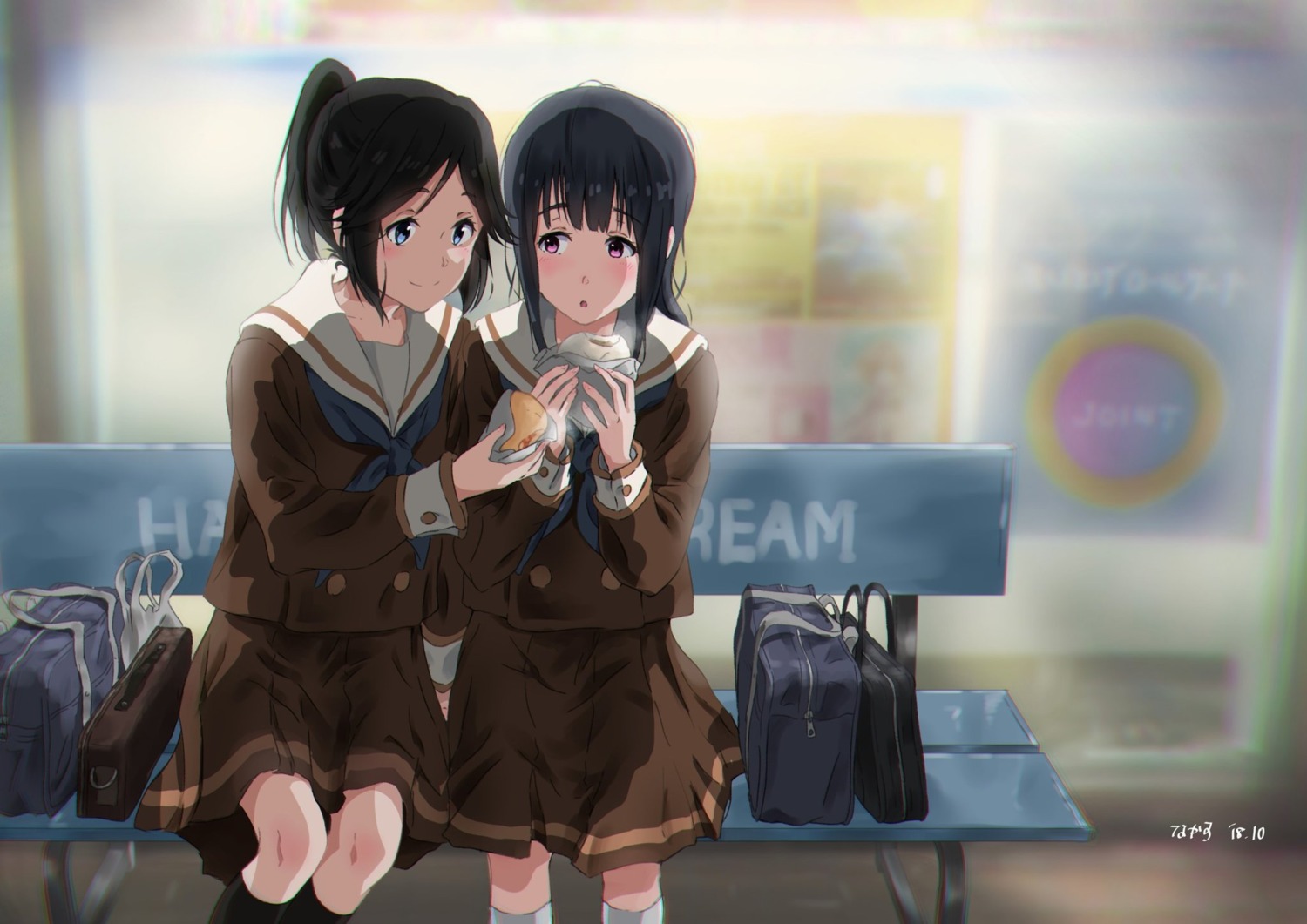 hibike!_euphonium, kasaki_nozomi, liz_to_aoi_tori, seifuku, tree_bowbow, yoroizuka_mizore, yuri