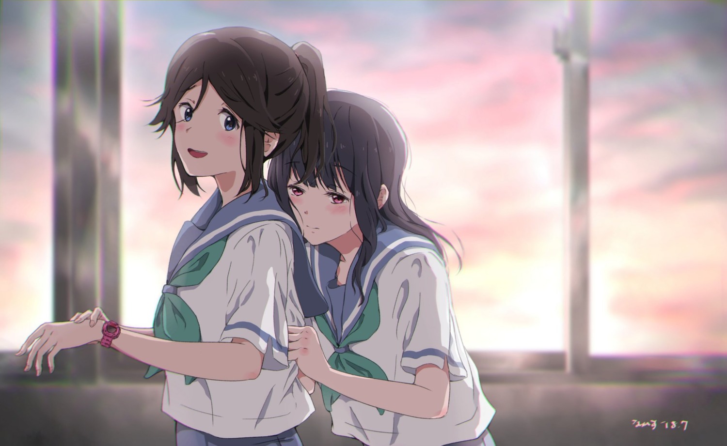 hibike!_euphonium, kasaki_nozomi, liz_to_aoi_tori, seifuku, tree_bowbow, yoroizuka_mizore, yuri