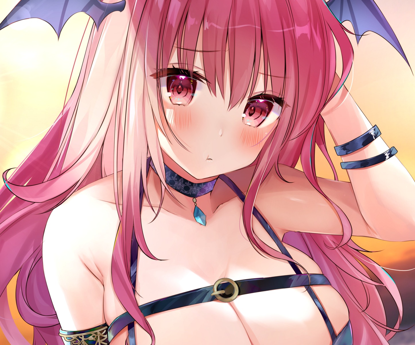 cleavage, koakuma, natsuki_(ukiwakudasai), touhou, wings