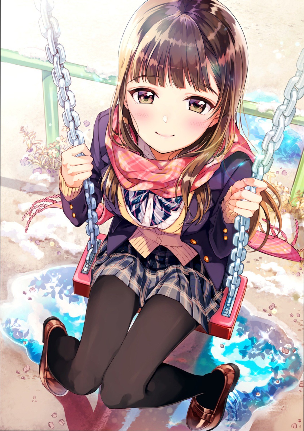 heels, matsuzaki_miyuki, pantyhose, seifuku, sweater