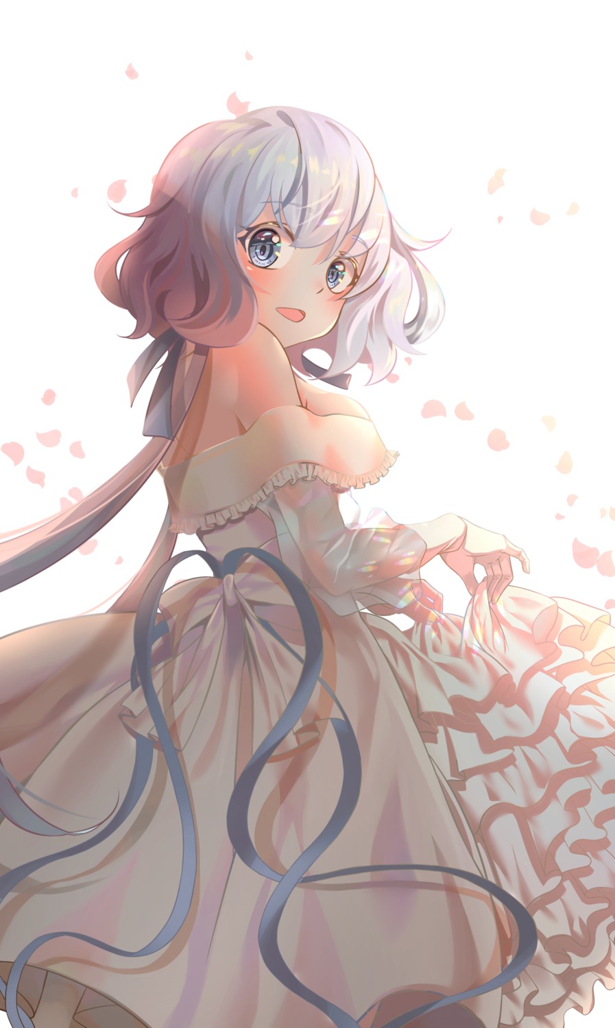 dress, gonzz, konno_junko, skirt_lift, wedding_dress, zombieland_saga