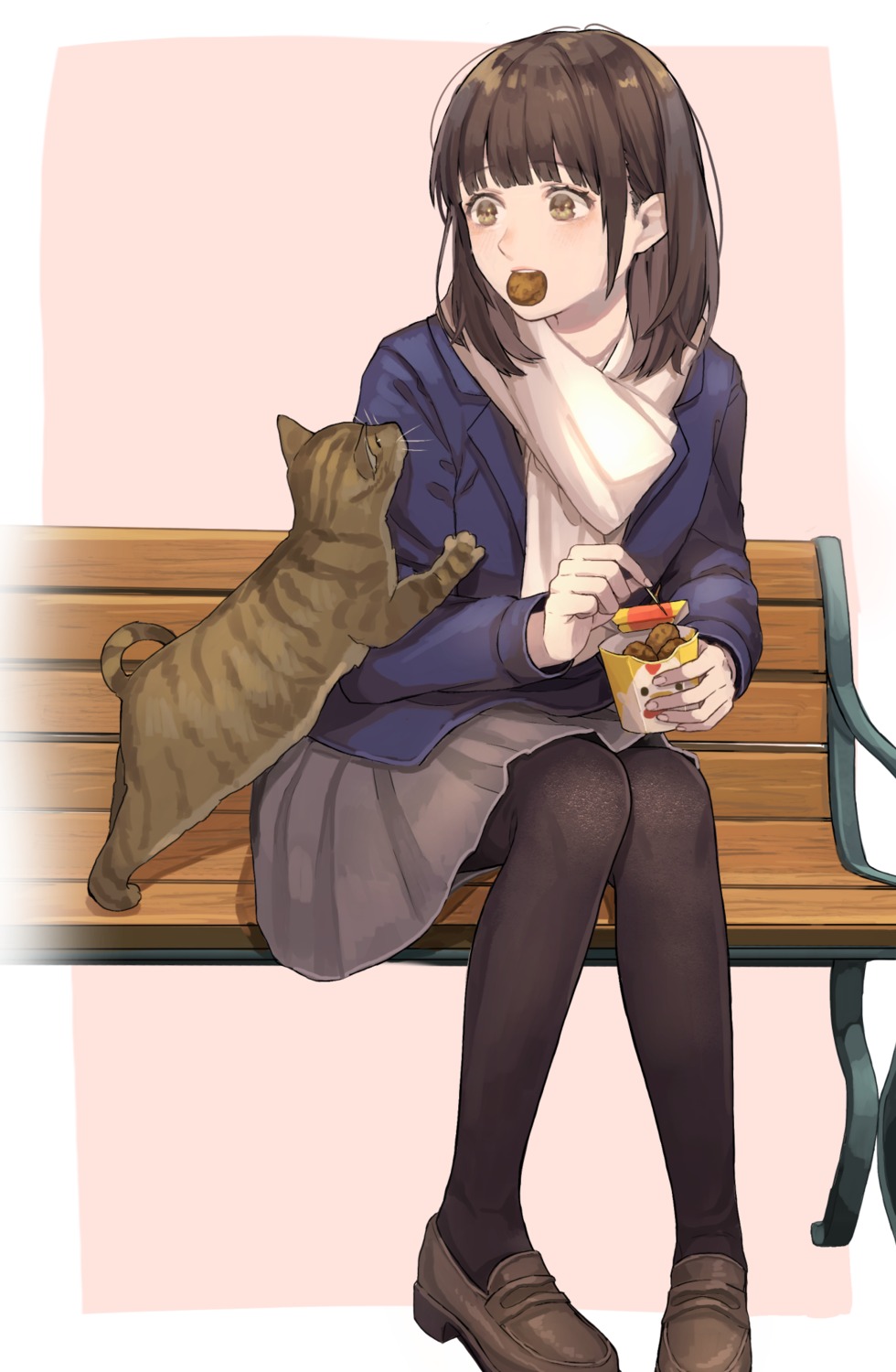 neko, pantyhose, saino, seifuku