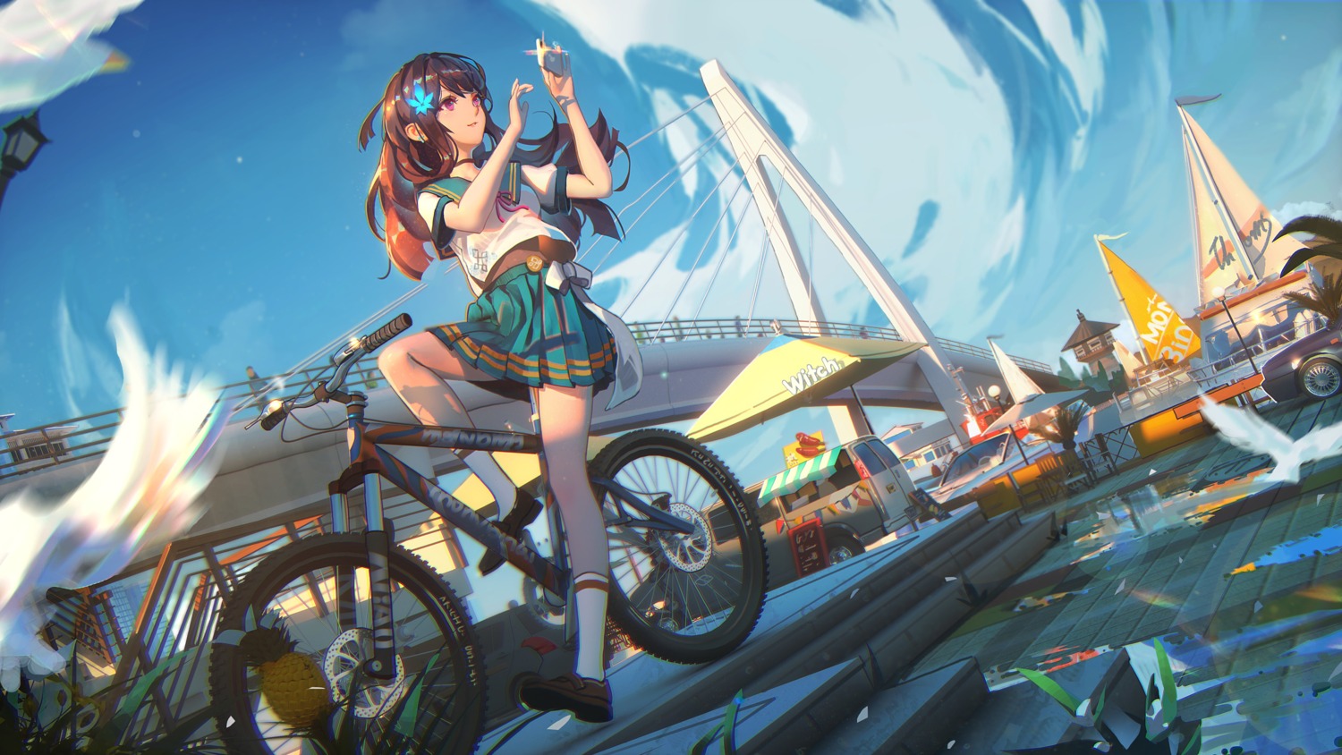 ibara_dance, landscape, seifuku, wallpaper