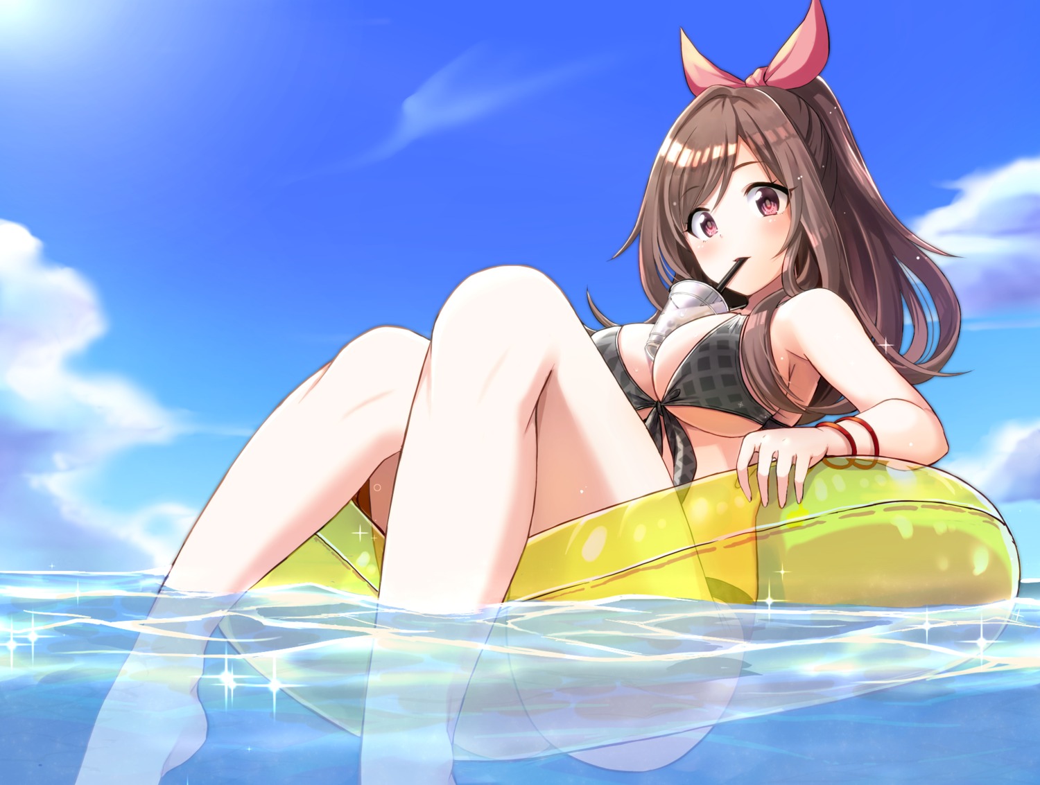 bikini, cleavage, ooike_teru, swimsuits, the_idolm@ster, the_idolm@ster_shiny_colors, tsukioka_kogane, underboob, wet