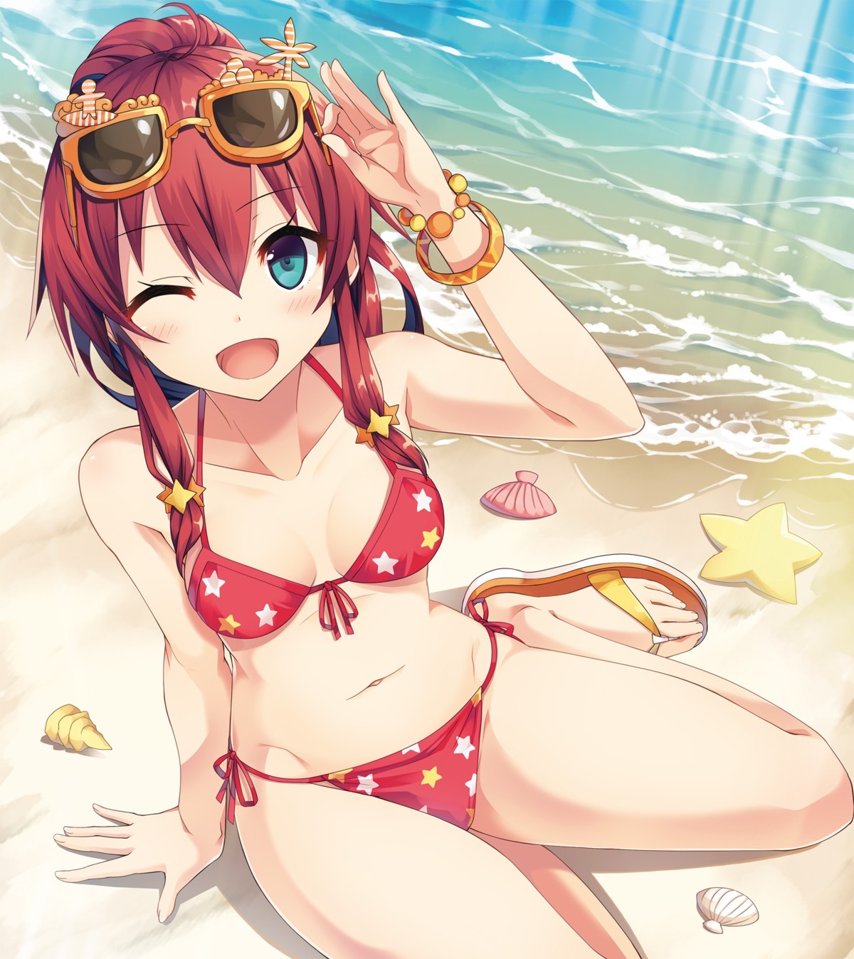 bikini, cleavage, cura, lose, maitetsu, megane, migita_hibiki, swimsuits