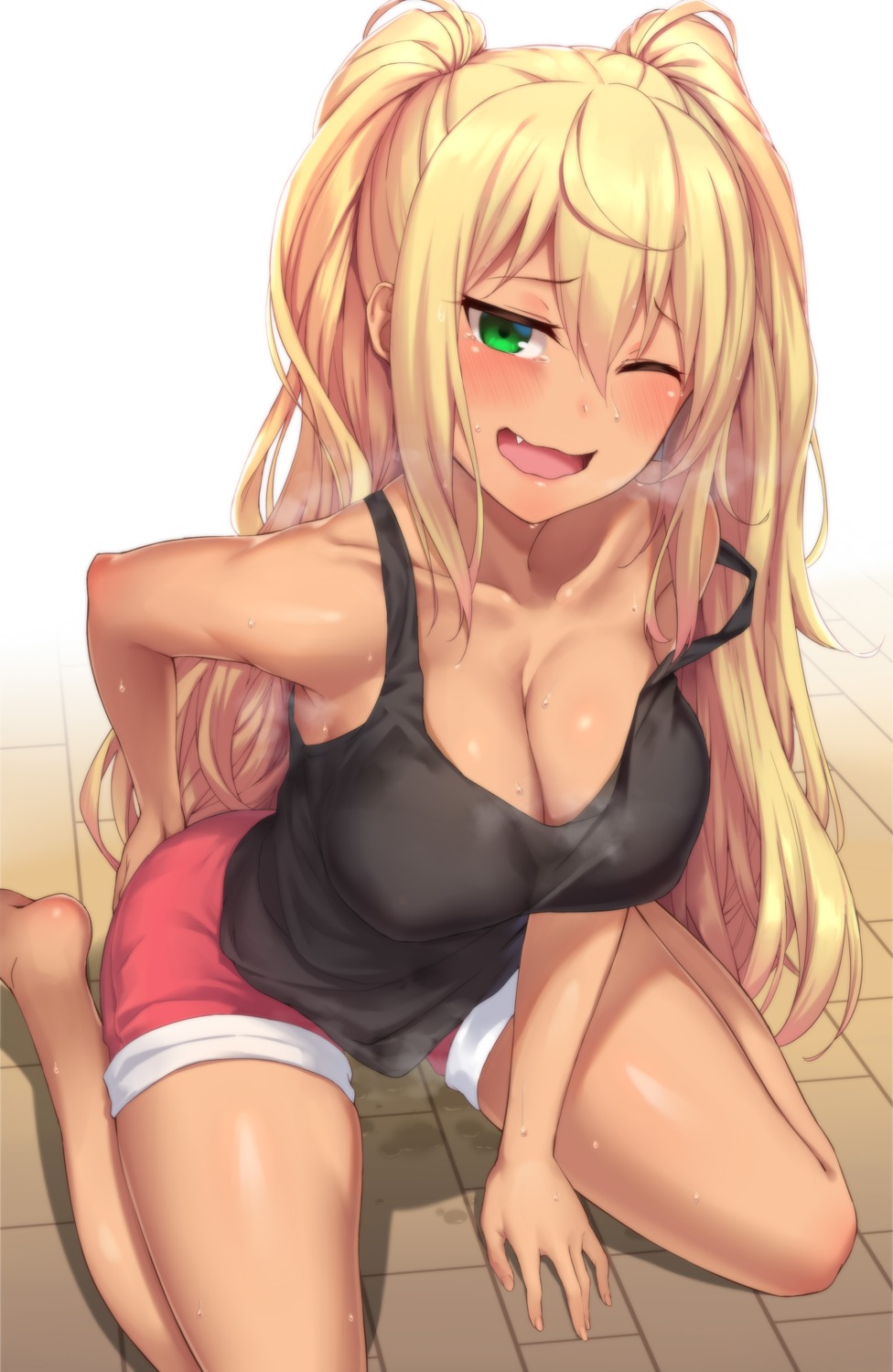 cleavage, dumbbell_nan-kilo_moteru?, lun7732, no_bra, sakura_hibiki