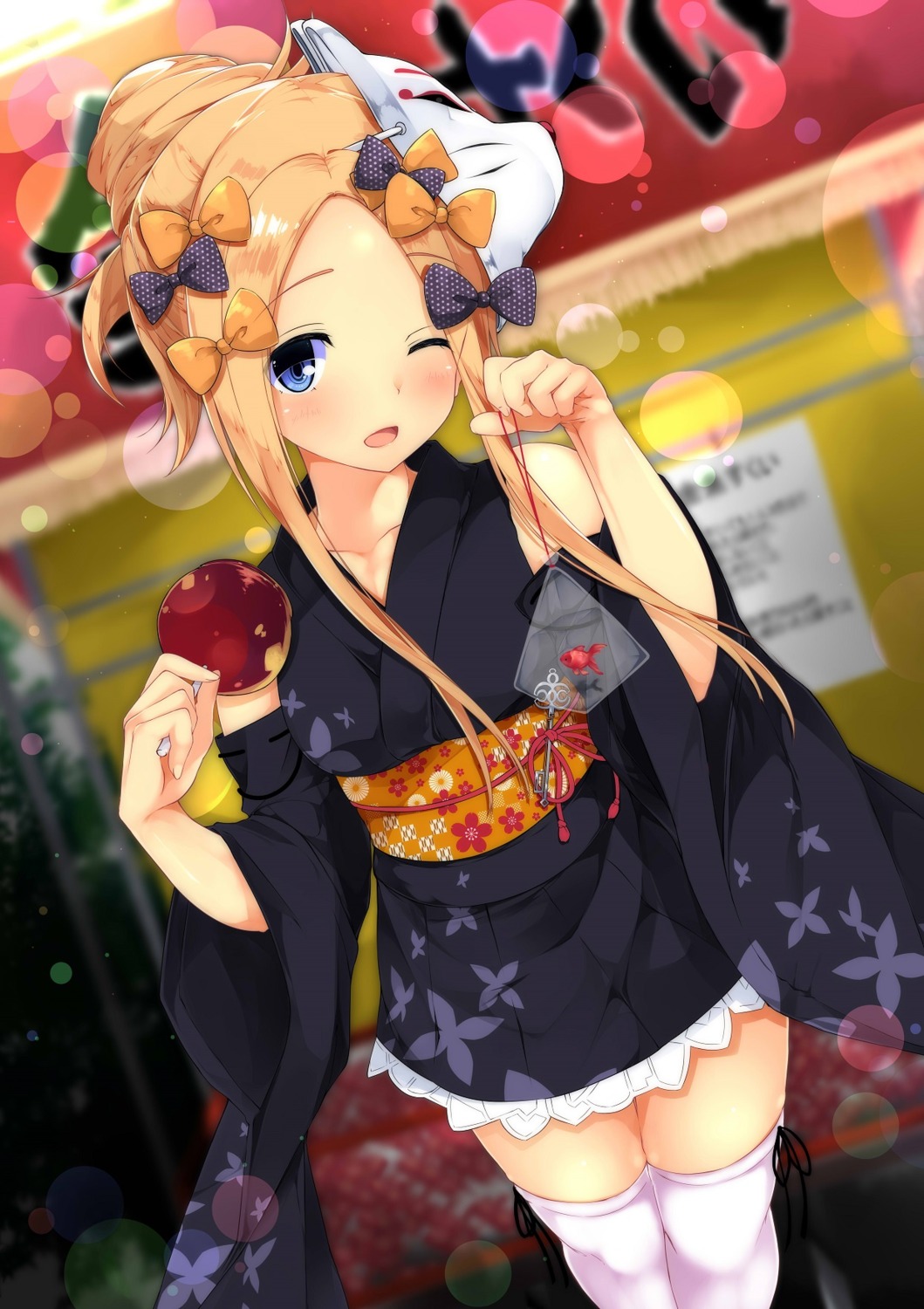 abigail_williams_(fate), fate/grand_order, thighhighs, tries_toriaezu, yukata