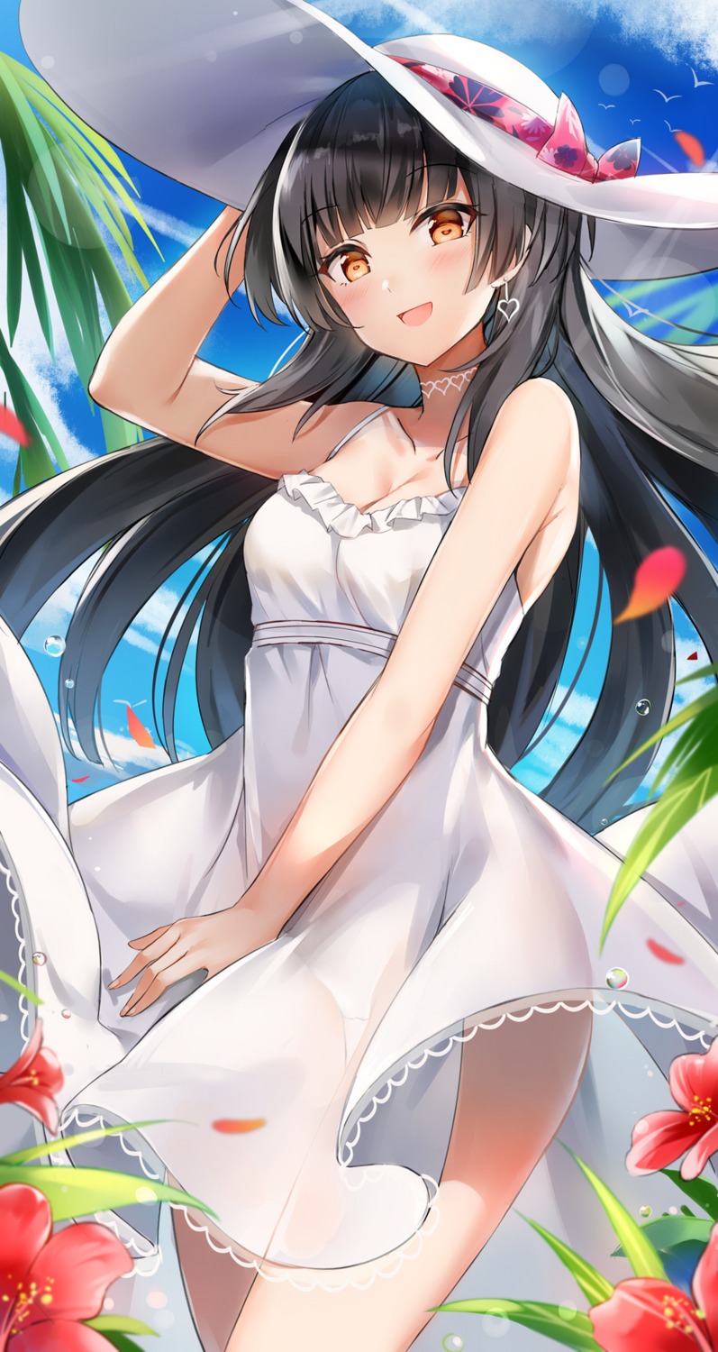 cleavage, dress, ginn_(hzh770121), mayuzumi_fuyuko, no_bra, pantsu, see_through, skirt_lift