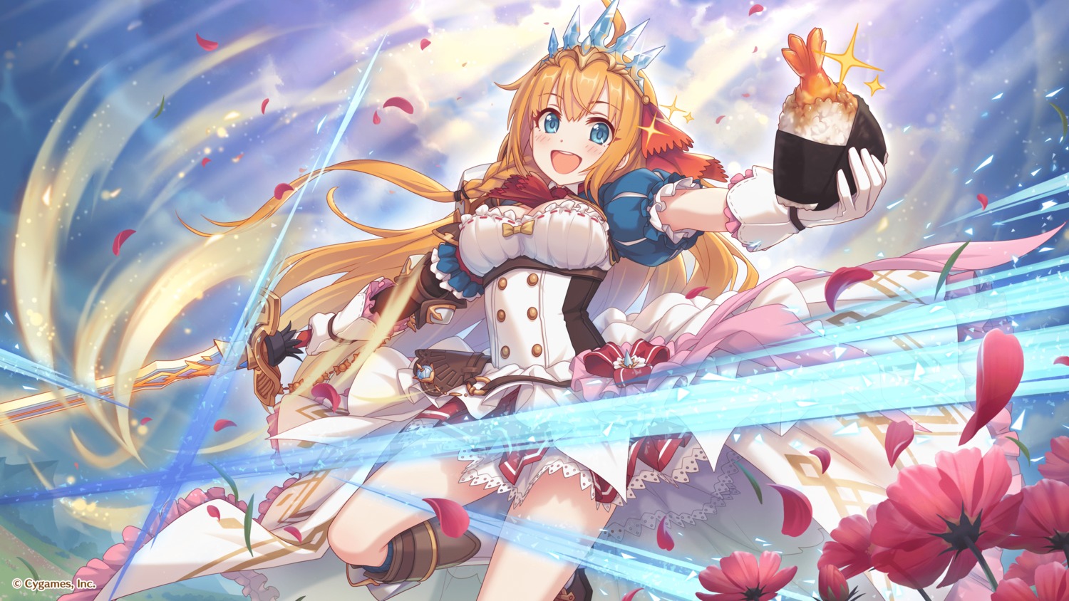 cleavage, cygames, pecorine, princess_connect!, princess_connect!_re:dive, sword, tagme