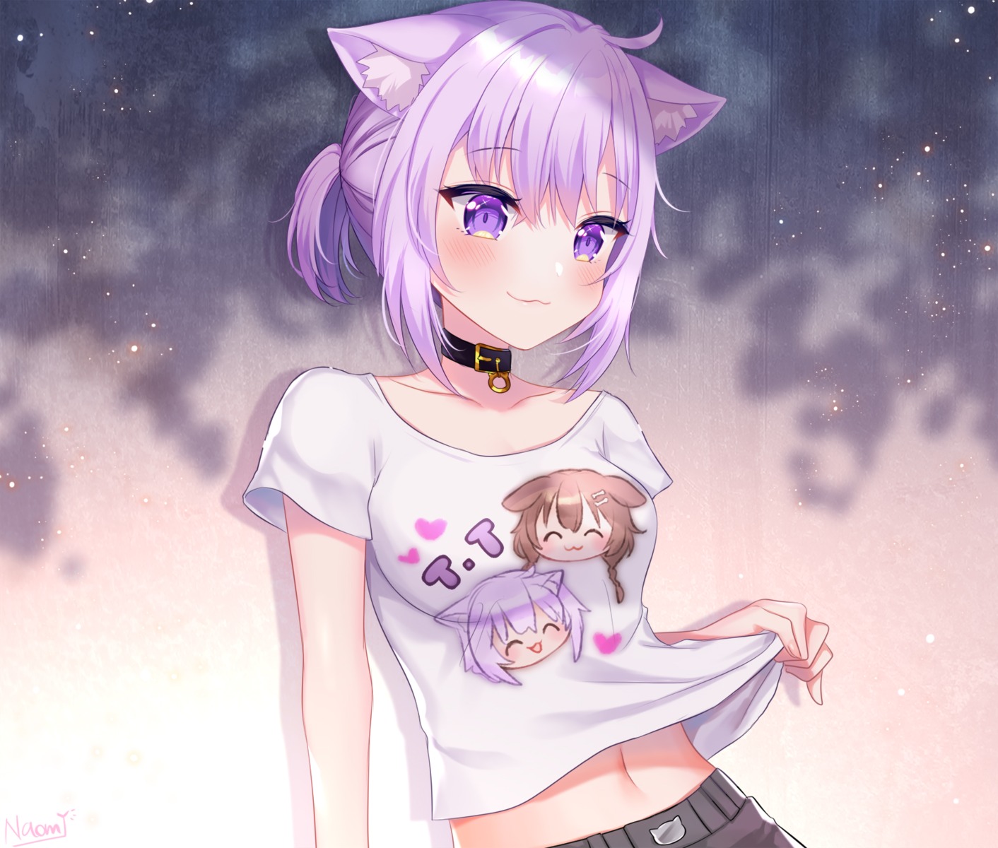 animal_ears, hololive, hololive_gamers, inugami_korone, inumimi, naomi_(fantasia), nekomata_okayu, nekomimi