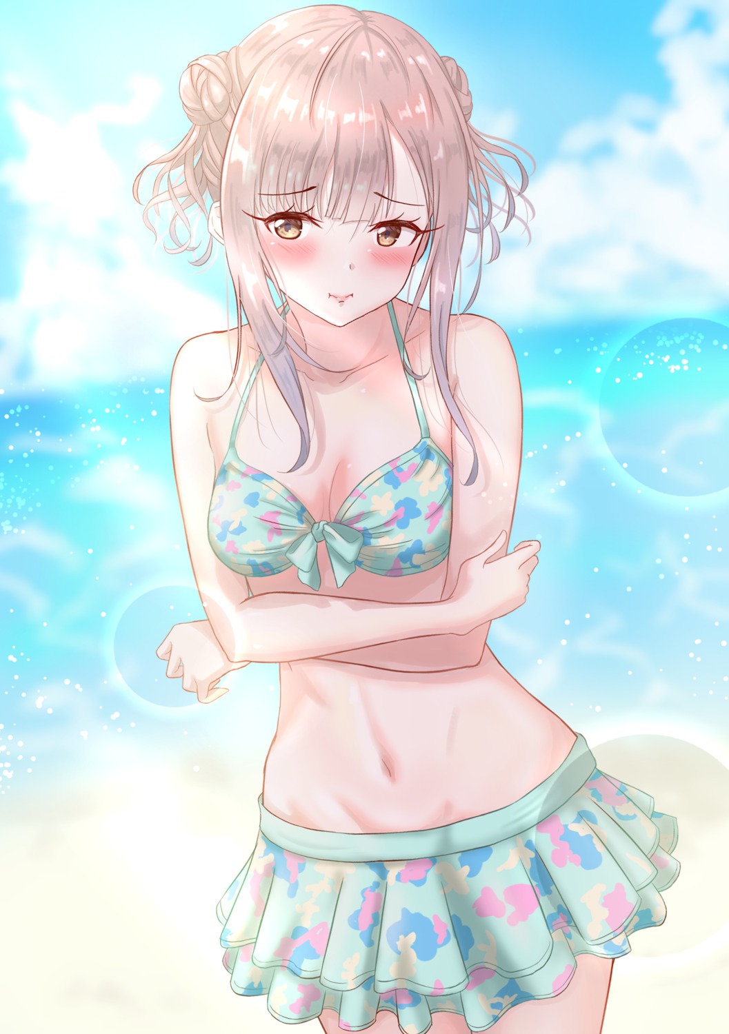 bikini, cleavage, mizumoto_yukari, swimsuits, the_idolm@ster, the_idolm@ster_cinderella_girls, toufuu