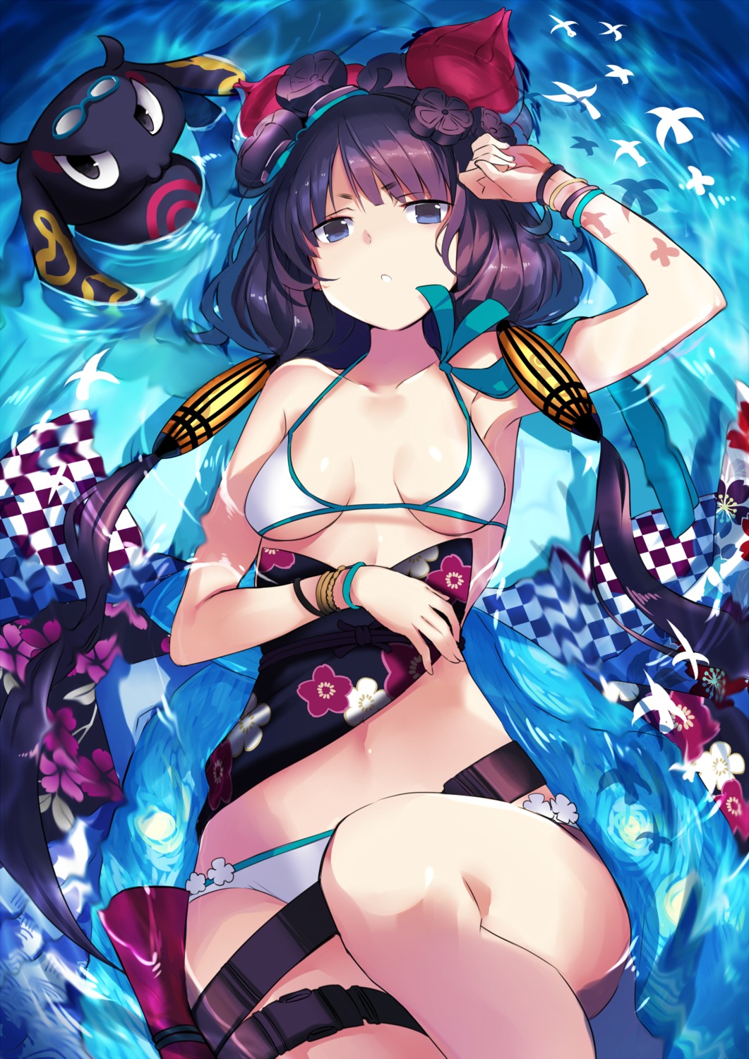 bikini, fate/grand_order, karlwolf, katsushika_hokusai_(fate), swimsuits, wet