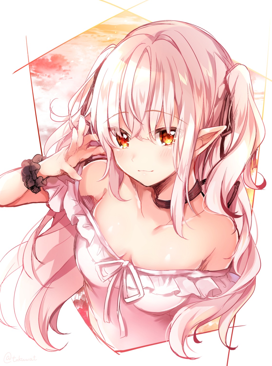 chucolala, fukunoki_tokuwa, mashiro_kanon, no_bra, open_shirt, pointy_ears